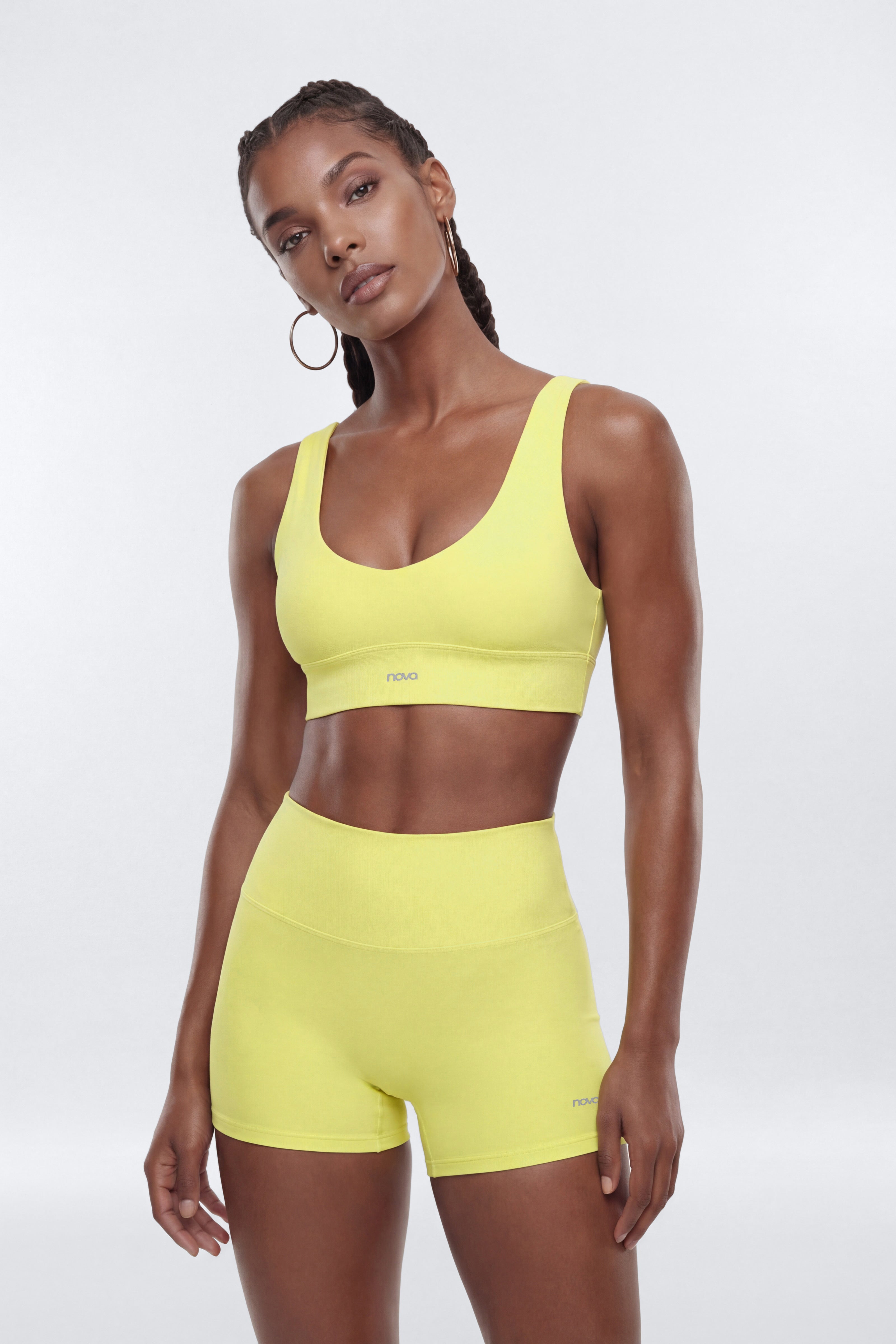 AirSculpt™ V Neck Sports Bra - Yellow