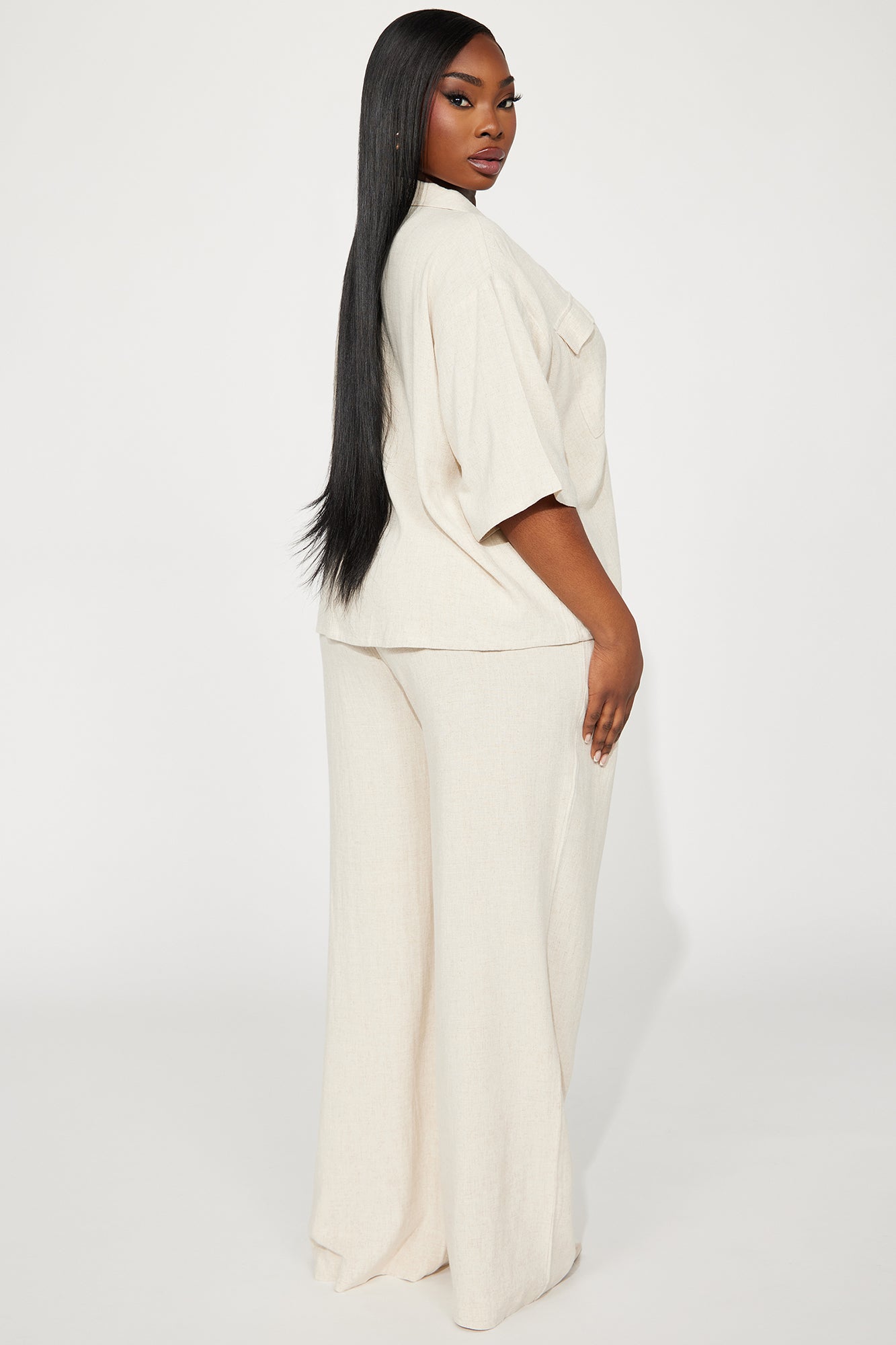 Roslyn Linen Pant Set - Oatmeal