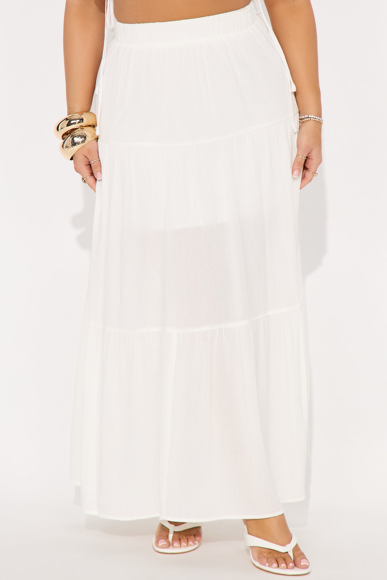 Julia Tiered Gauze Maxi Skirt - Ivory