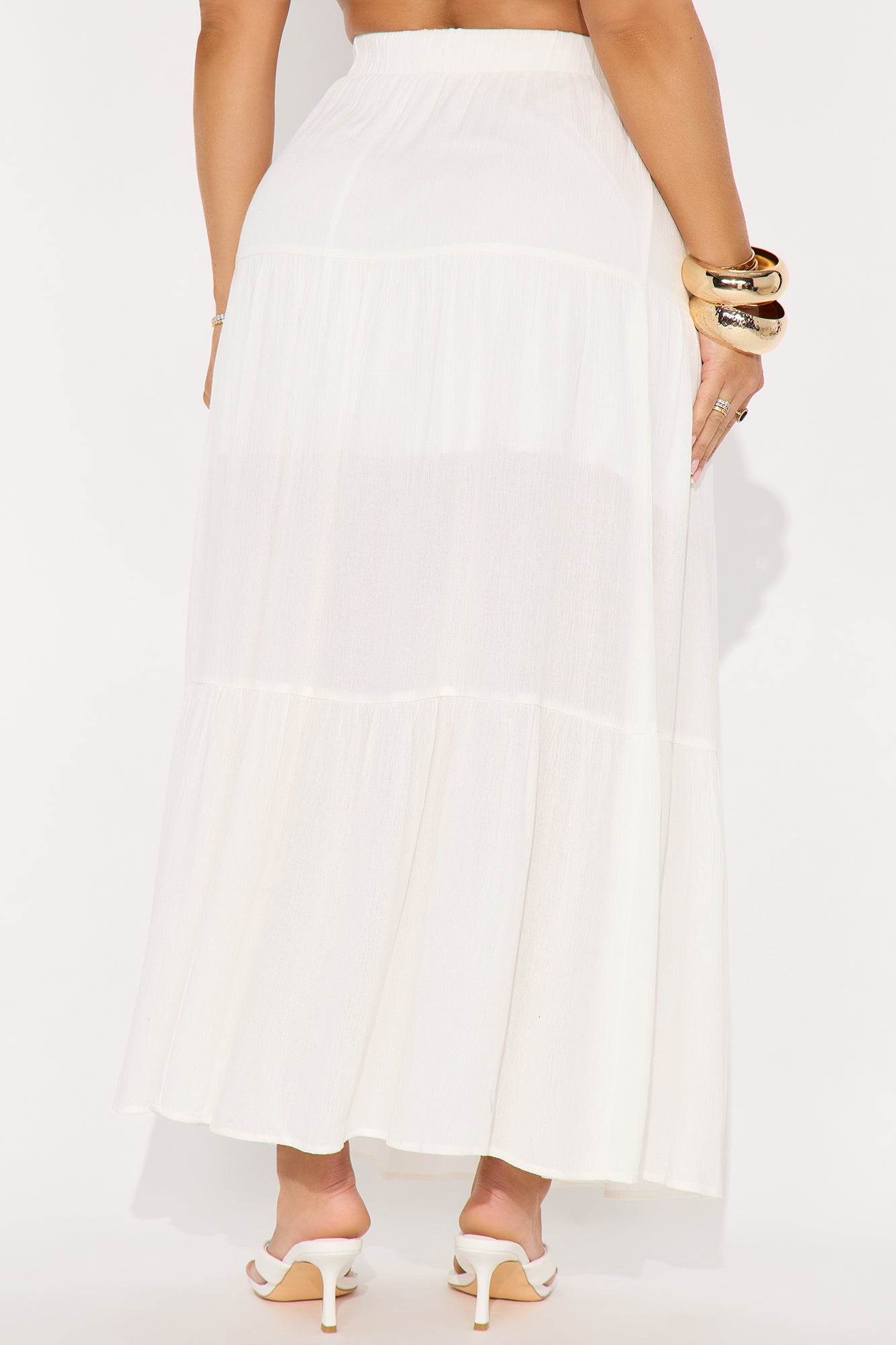 Julia Tiered Gauze Maxi Skirt - Ivory