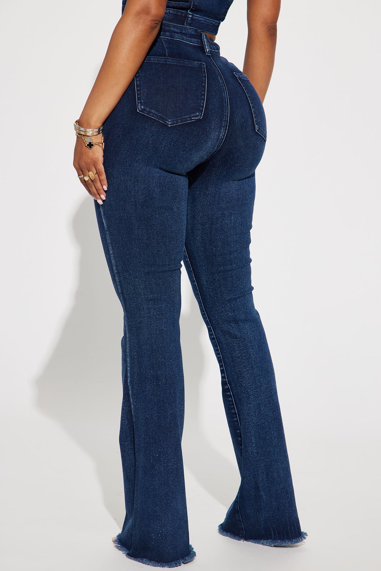 15 Minutes Of Fame High Waisted Flare Jeans - Acid Wash Denim