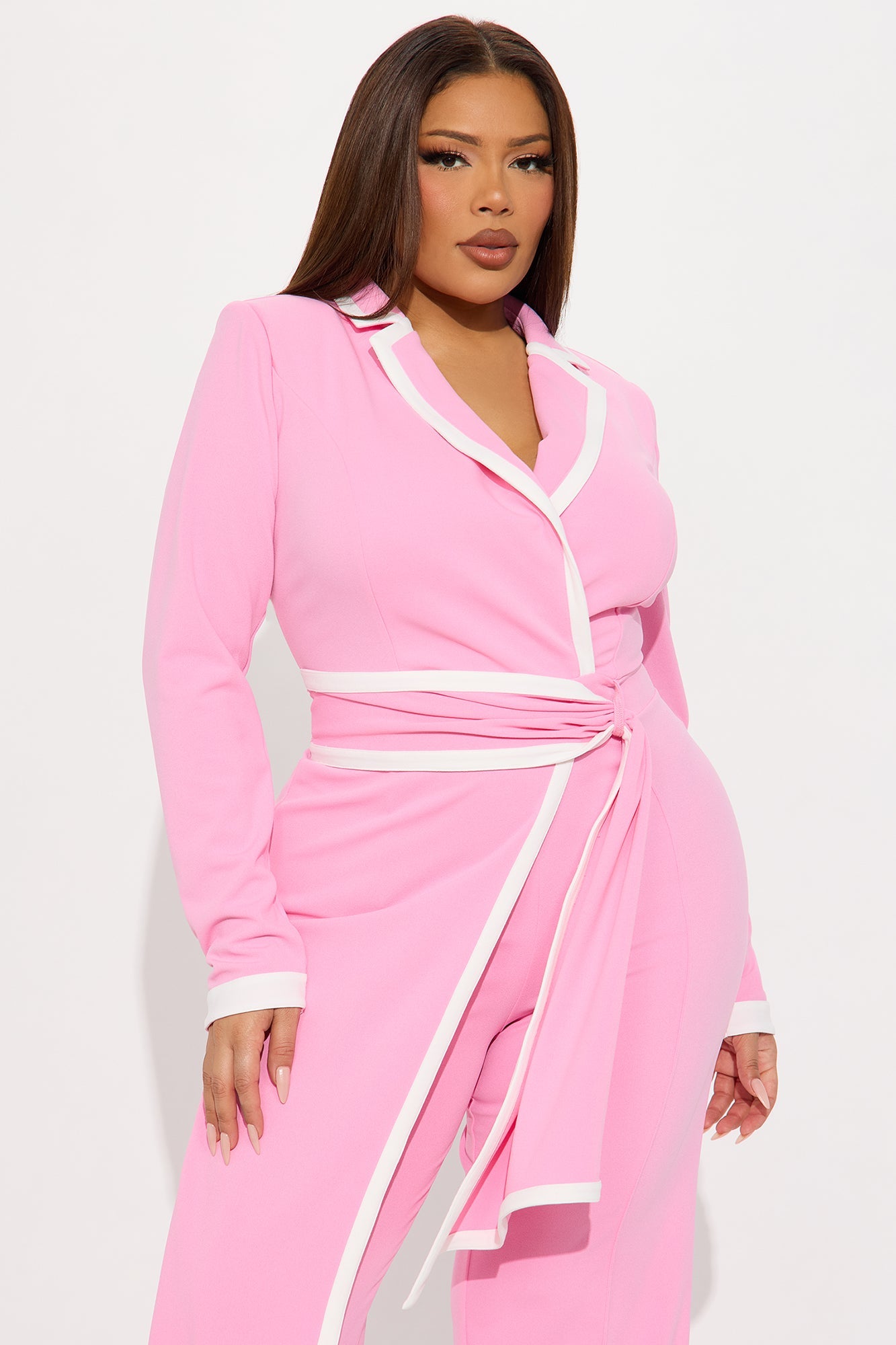 True Boss Long Sleeve Jumpsuit - Pink