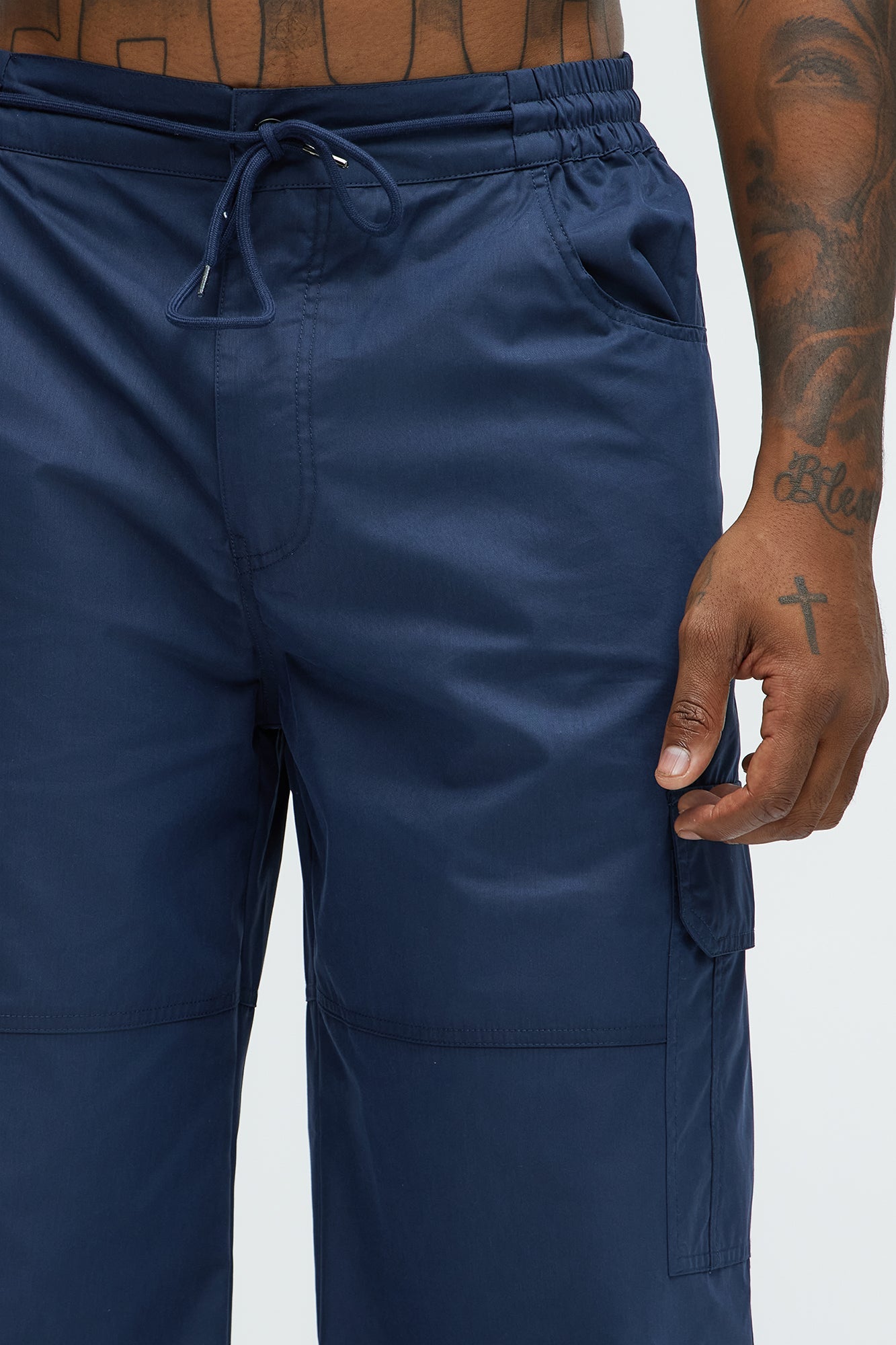 At The Time Baggy Cargo Pants - Navy
