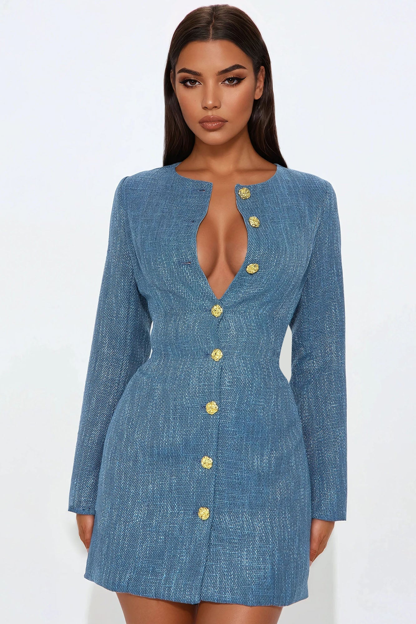 Celine Tweed Mini Dress - Navy