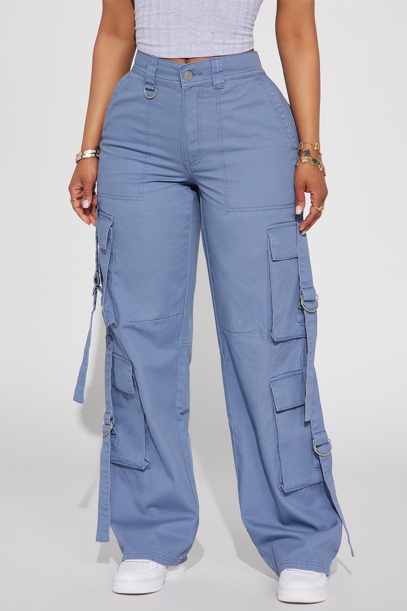Danni Washed Cargo Pant - Slate Blue