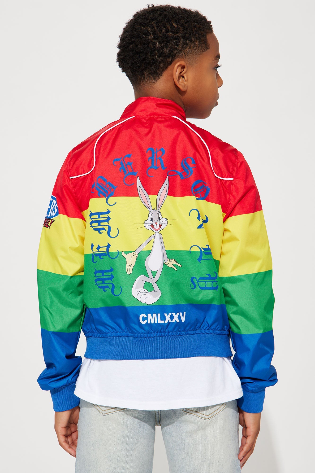 Mini Looney Tunes Colorblock Nylon Windbreaker - Red/combo