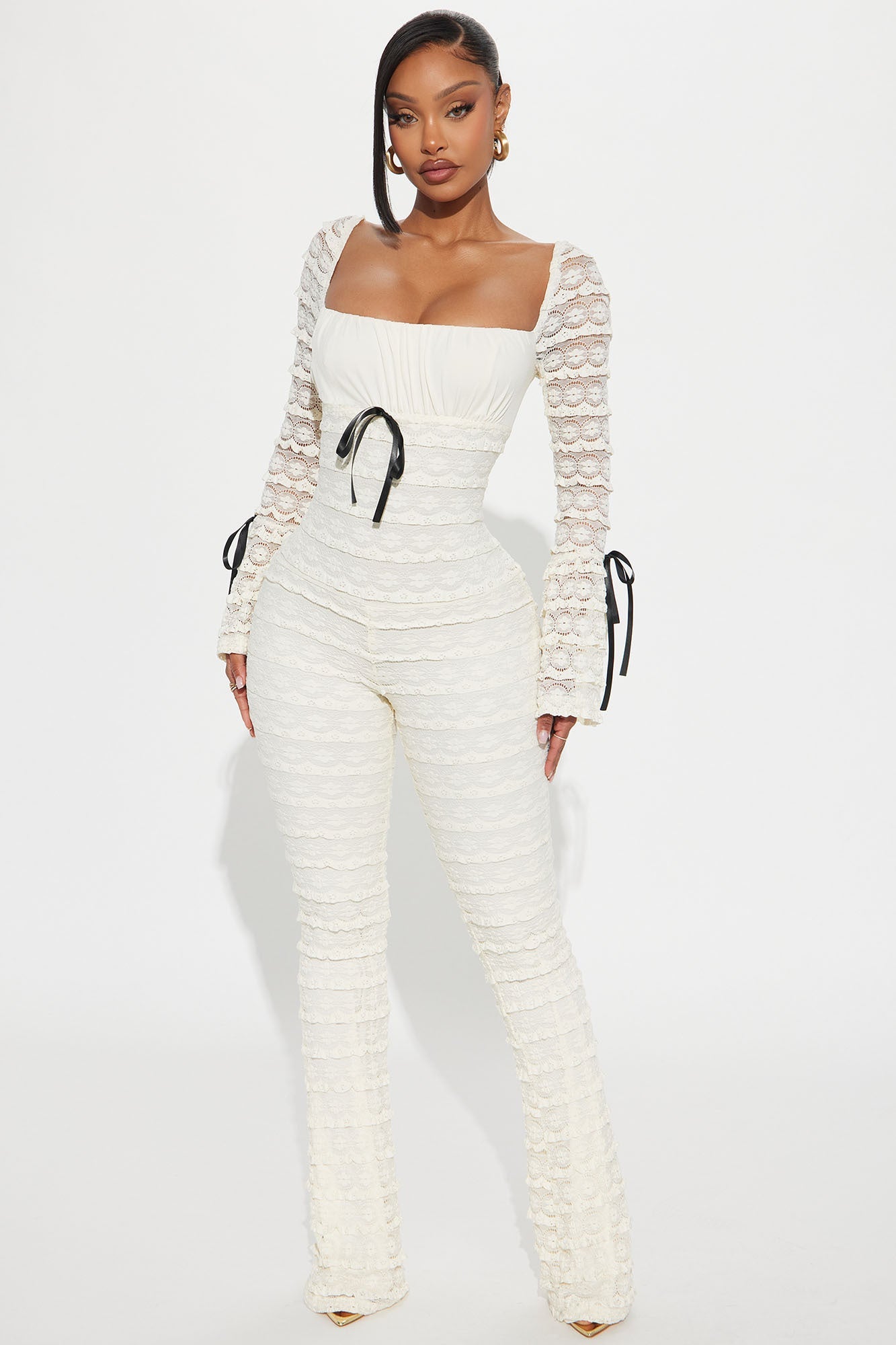 Espresso Lace Jumpsuit - Ivory
