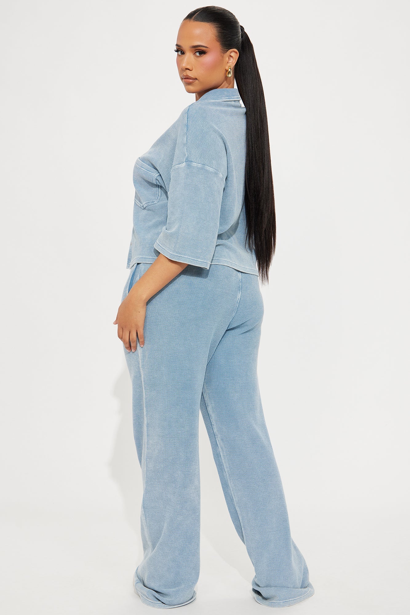 Taylor Cozy Thermal Pant Set - Blue