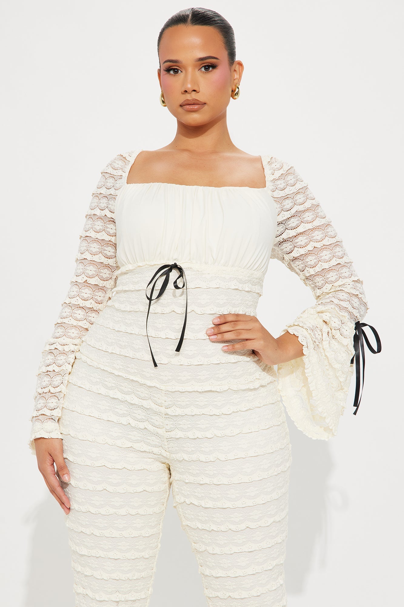 Espresso Lace Jumpsuit - Ivory