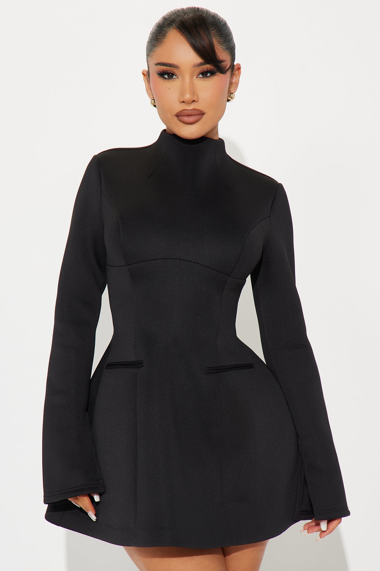 Major Moves Scuba Micro Mini Dress - Black