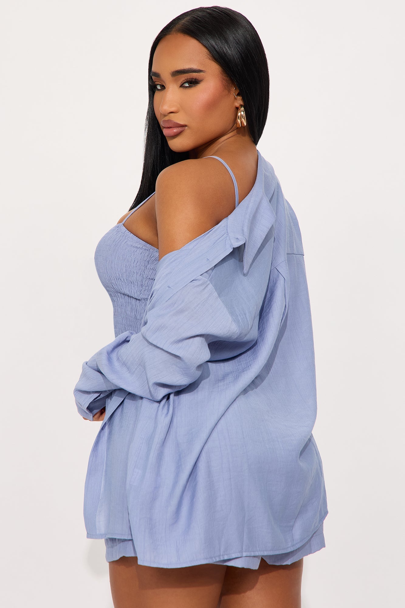 Hamptons Babe Romper Set - Light Blue