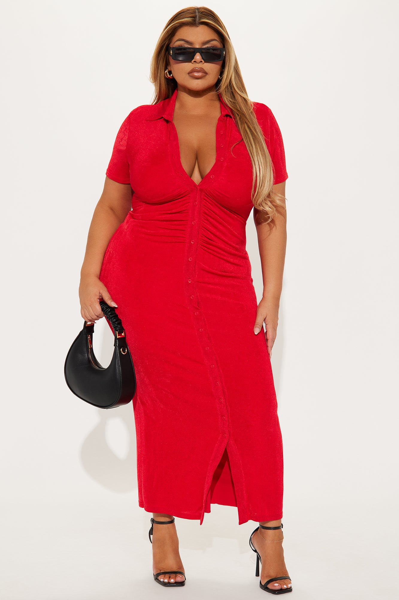 Silky Smooth Slinky Maxi Dress - Red