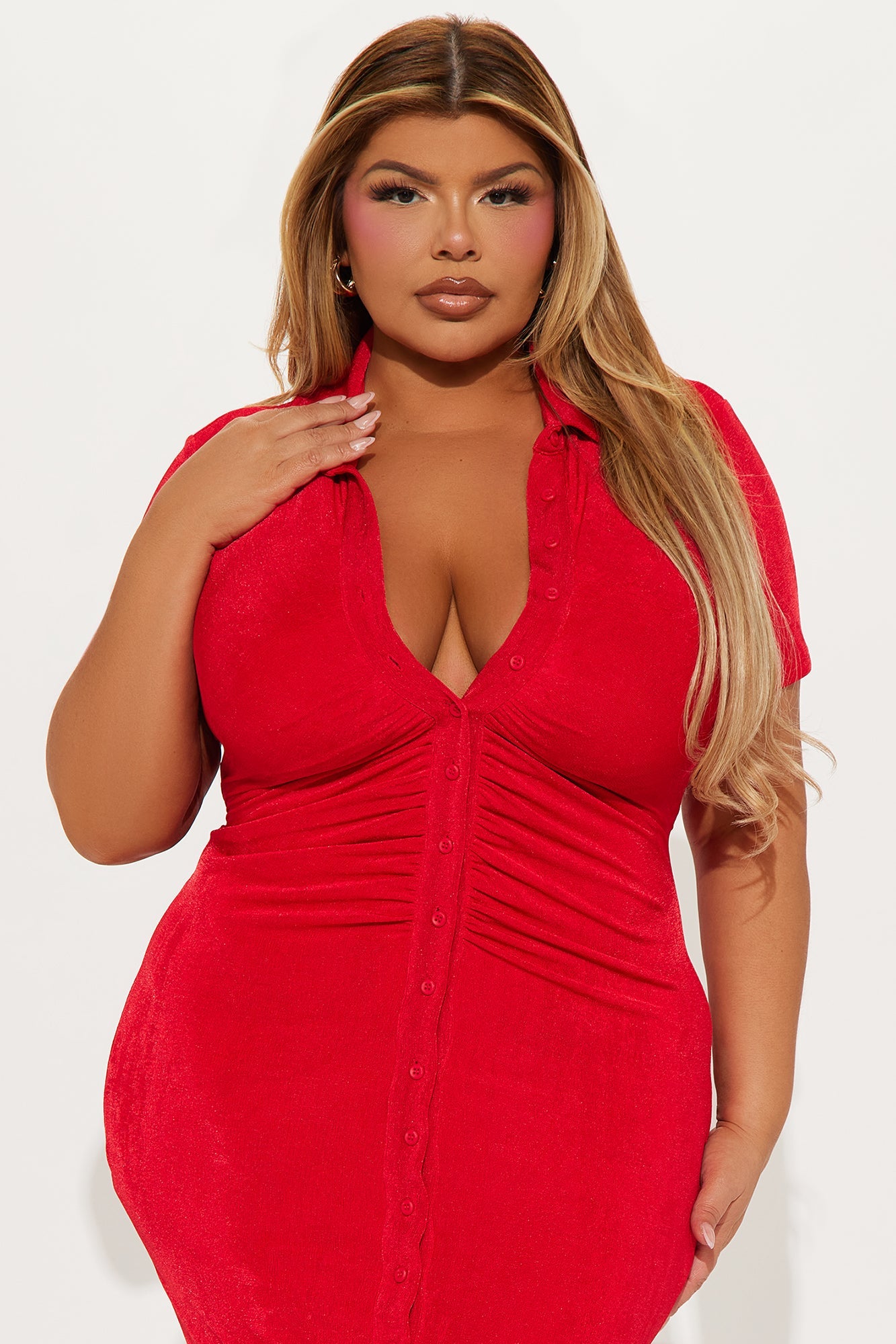 Silky Smooth Slinky Maxi Dress - Red