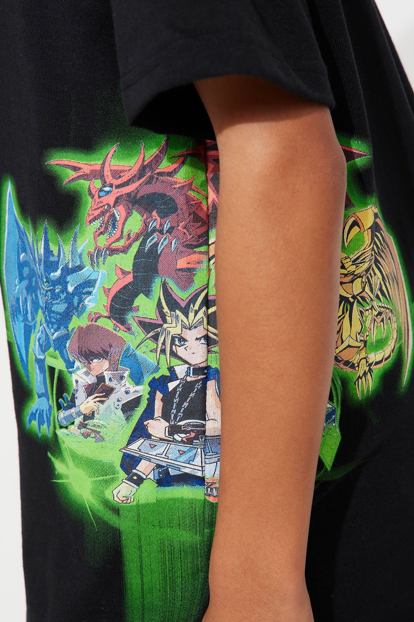 Mini Yugioh Egyptian God Cards Short Sleeve Tee - Black