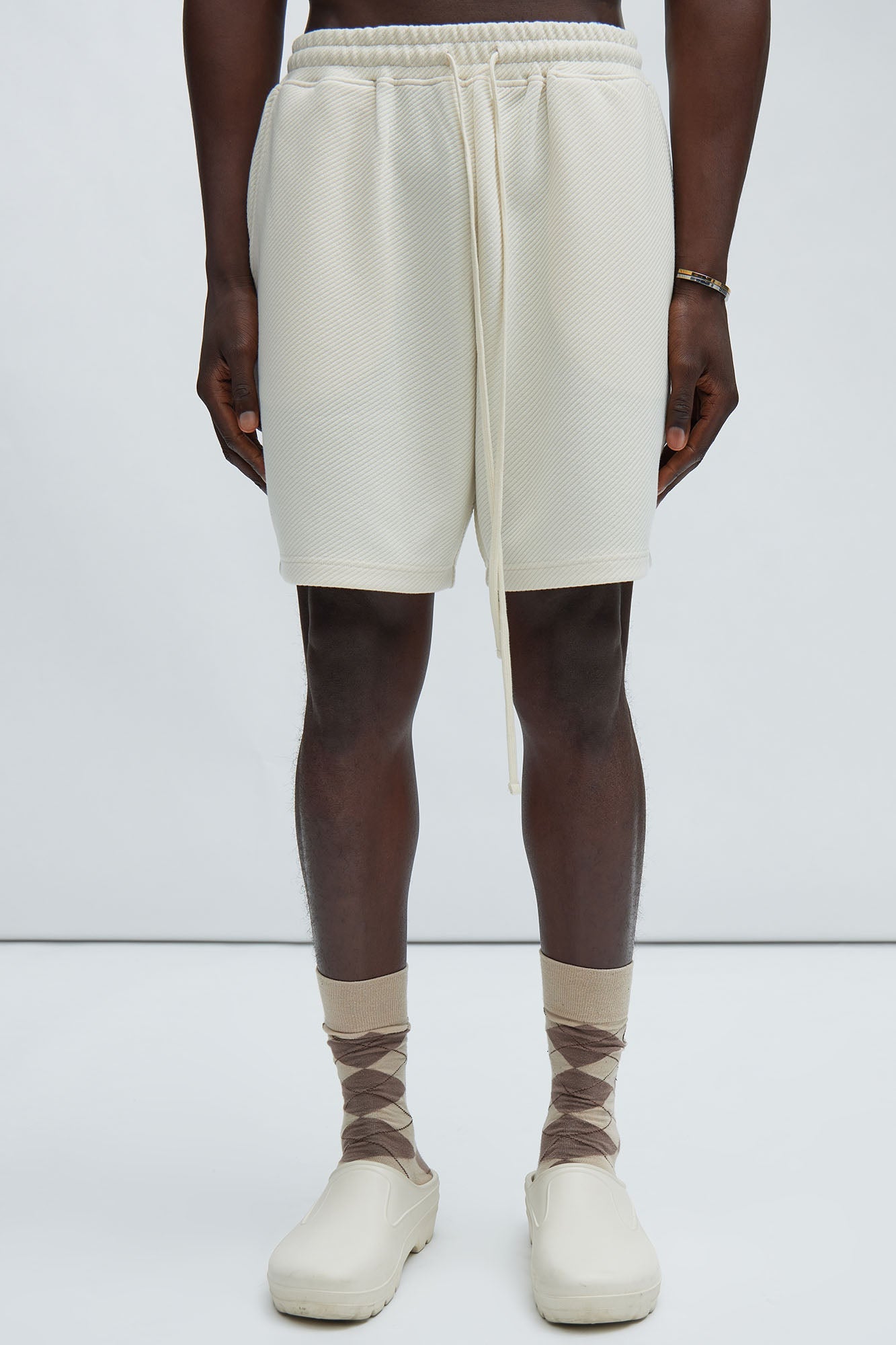 Kina Textured Shorts - Off White