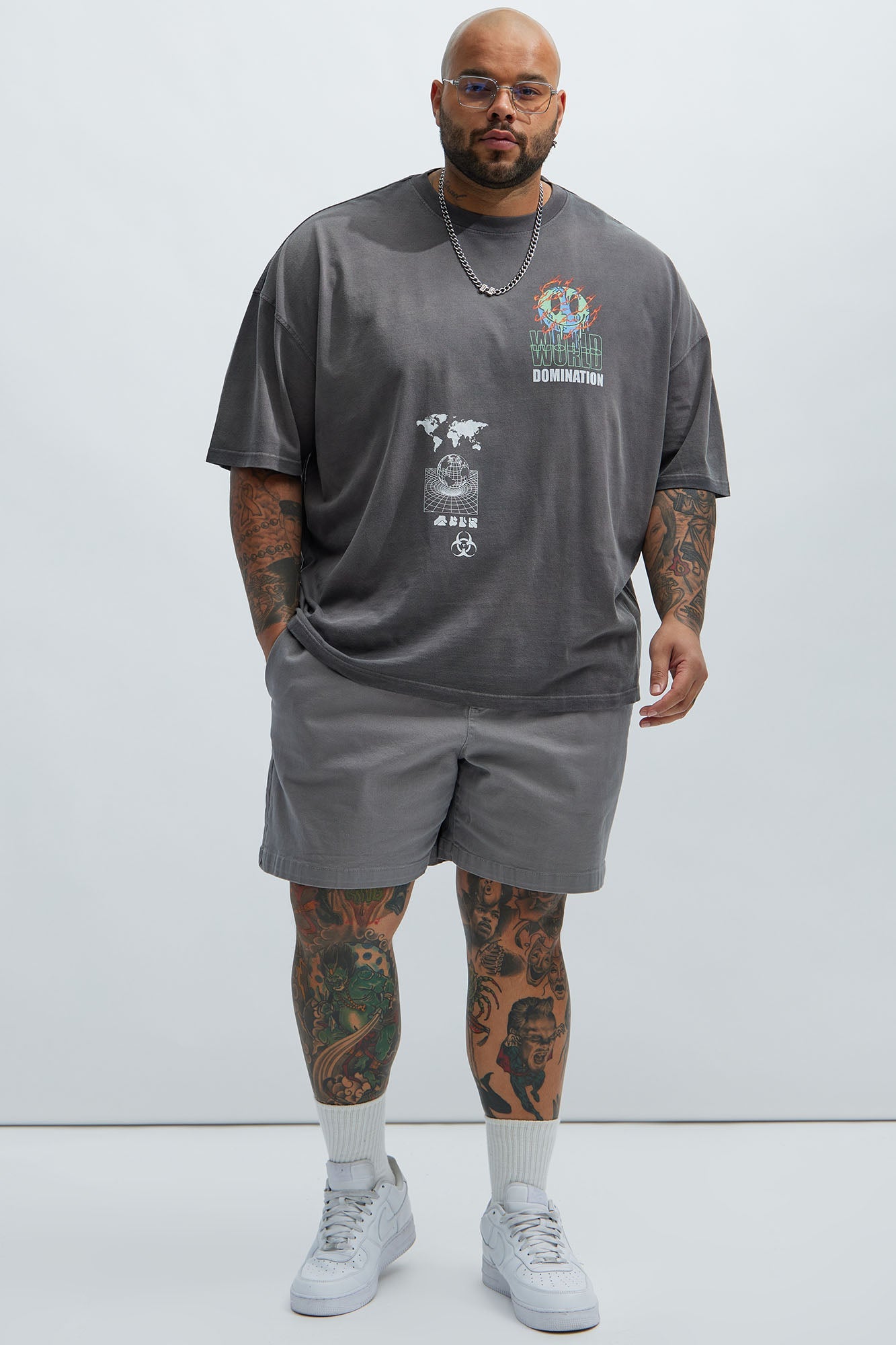 Twill Volley Shorts - Grey