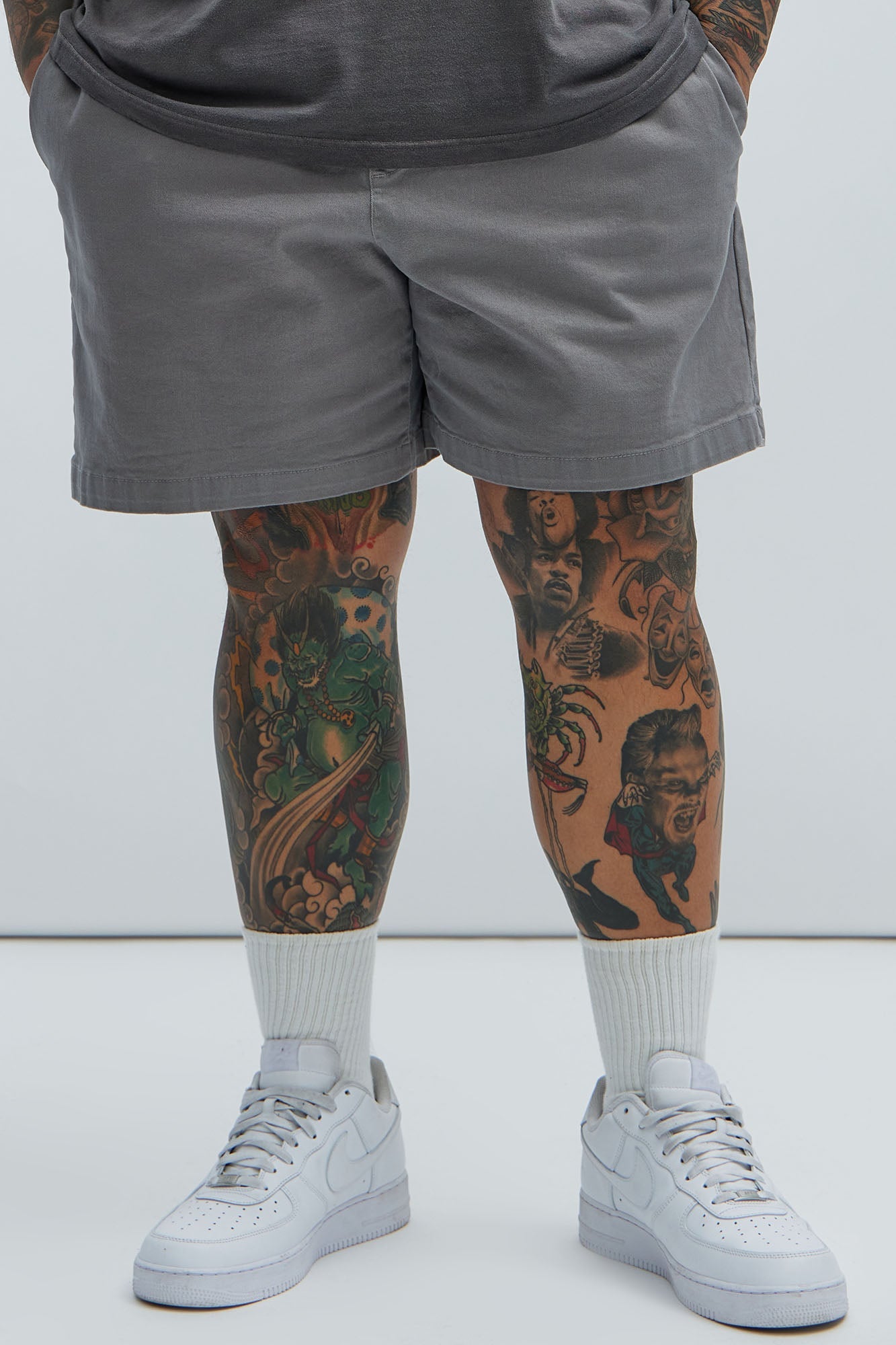 Twill Volley Shorts - Grey