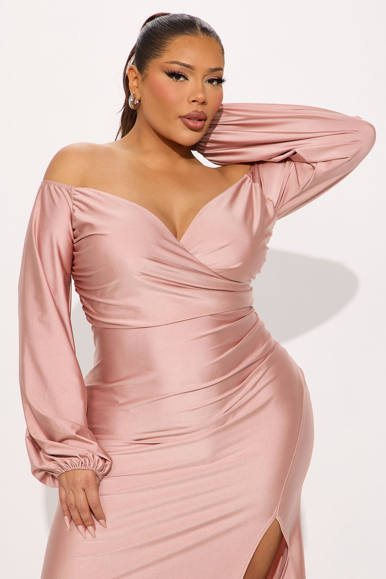 Denise Off Shoulder Maxi Dress - Mauve