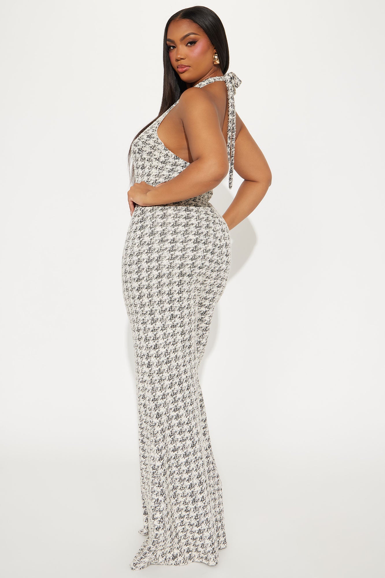 Nancy Stretch Tweed Jumpsuit - Black