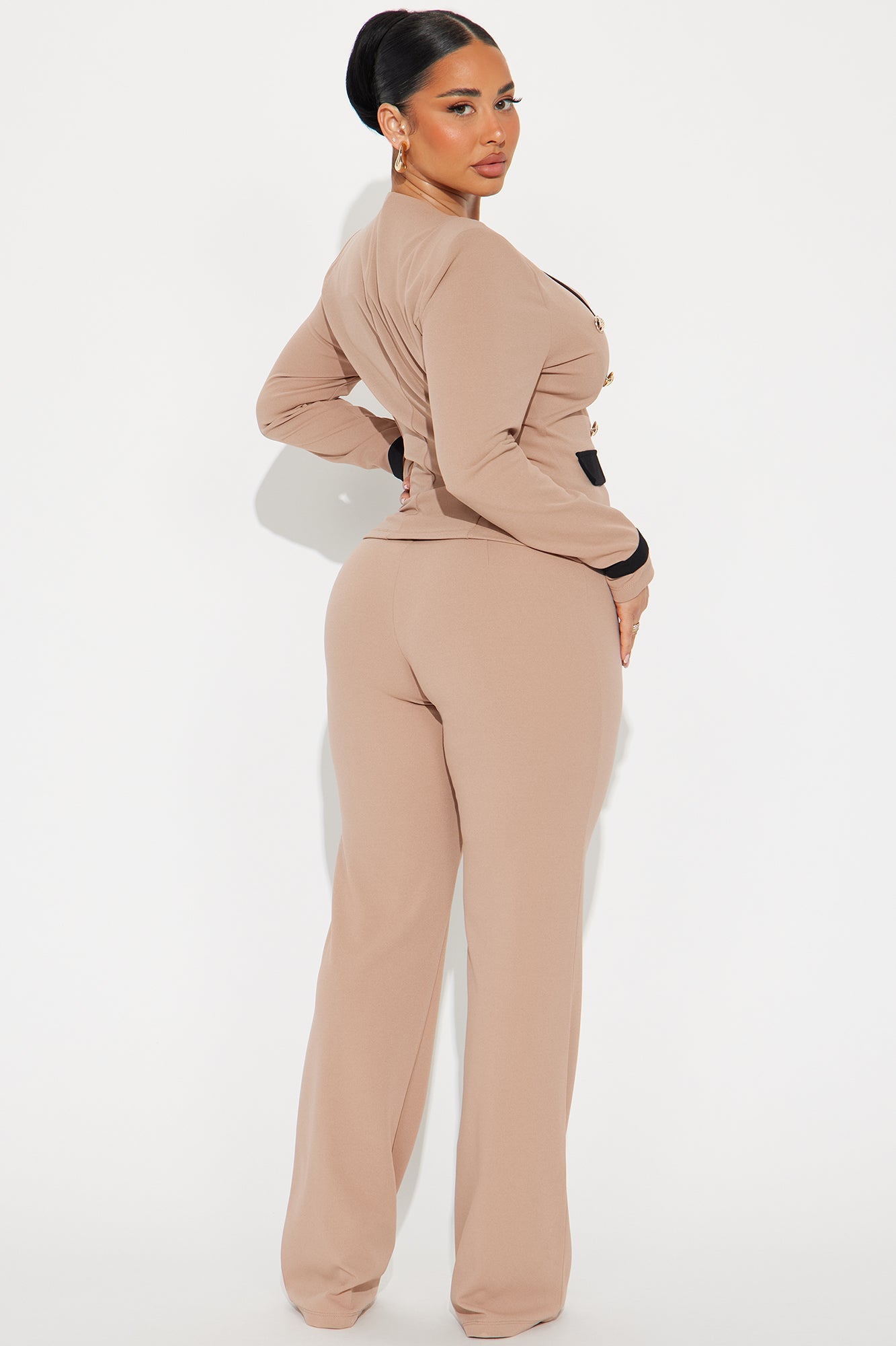 Janice Blazer and Pant Set - Taupe/combo
