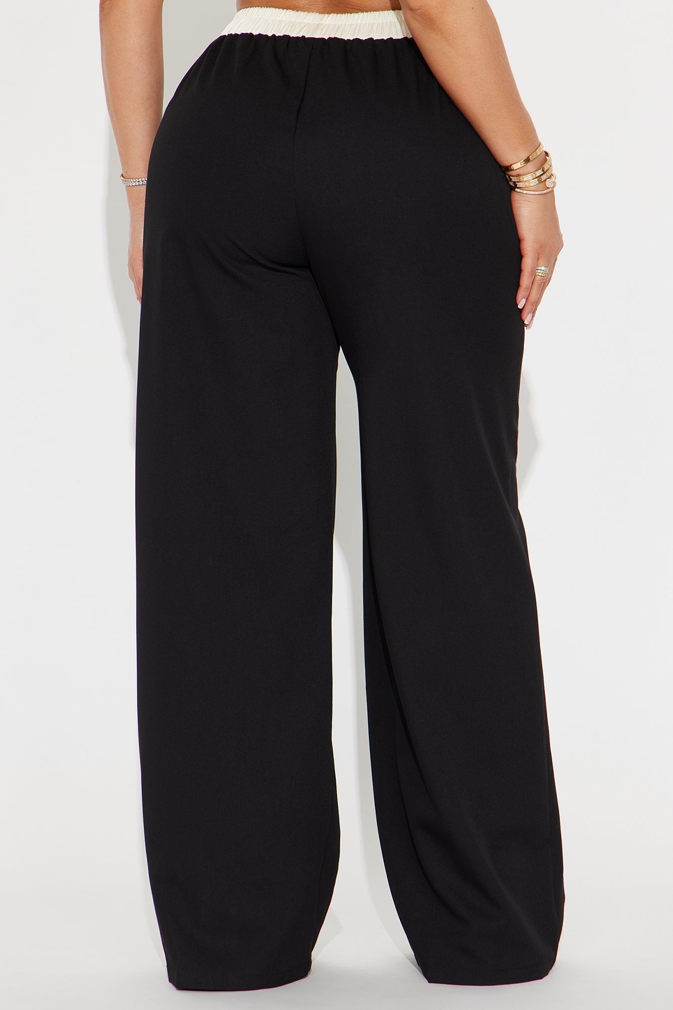 Cressida Contrast Waistband Trouser - Black