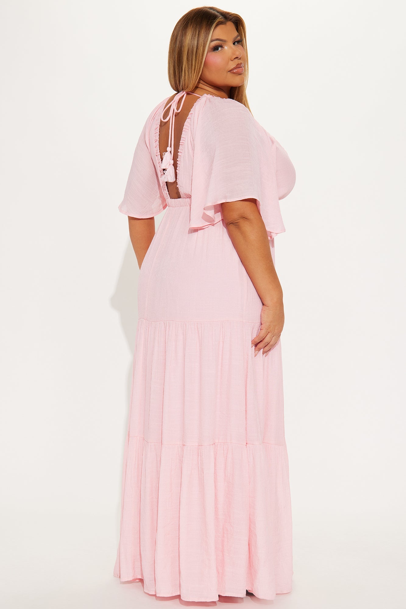 Elena Ruffle Maxi Dress - Blush