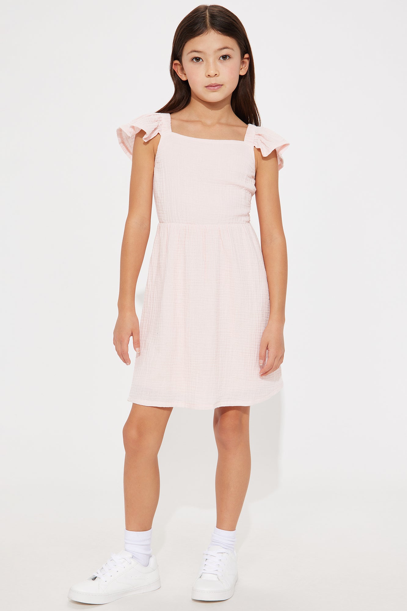 Mini Margot Ruffle Sleeve Dress - Blush