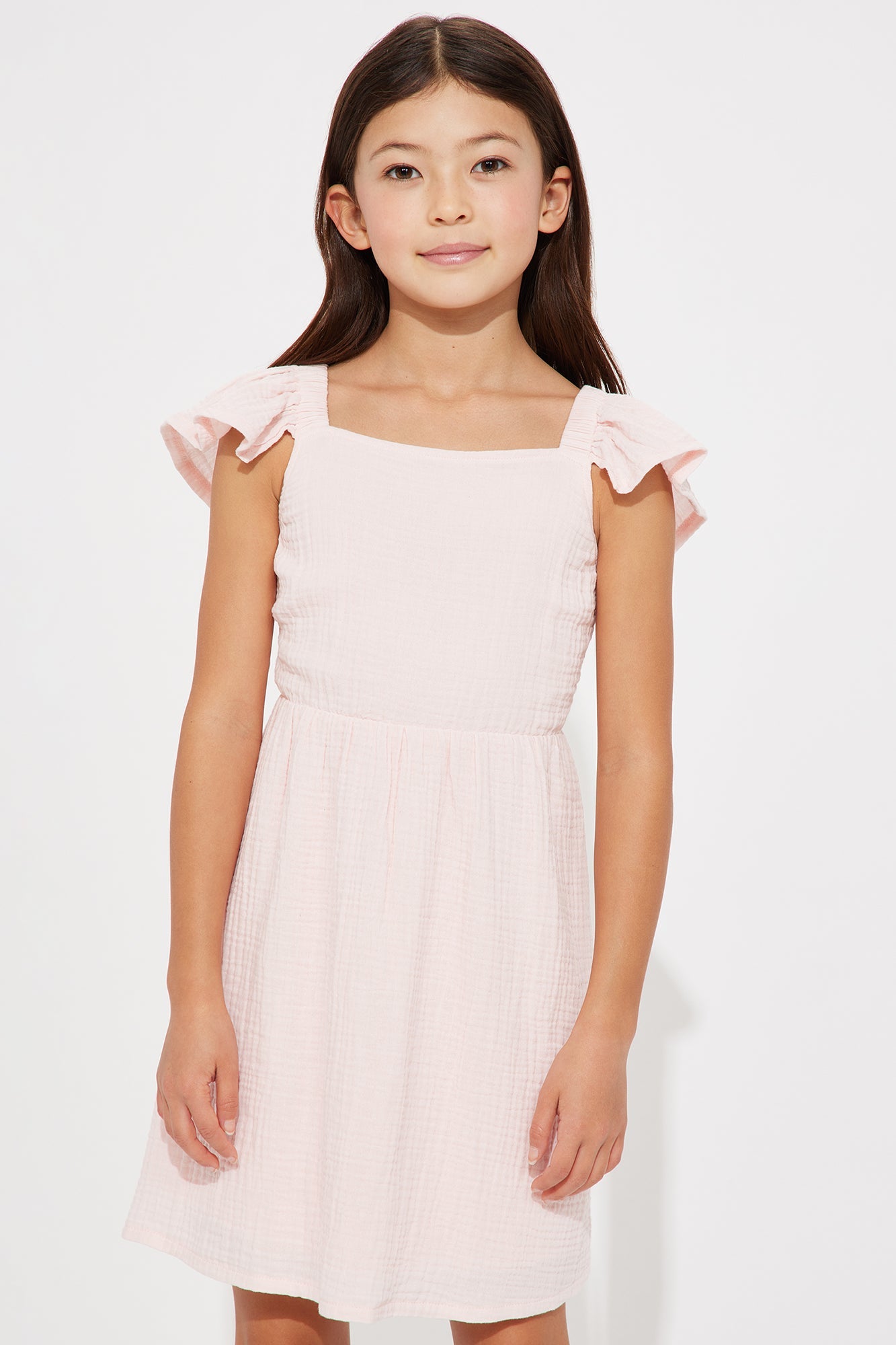 Mini Margot Ruffle Sleeve Dress - Blush
