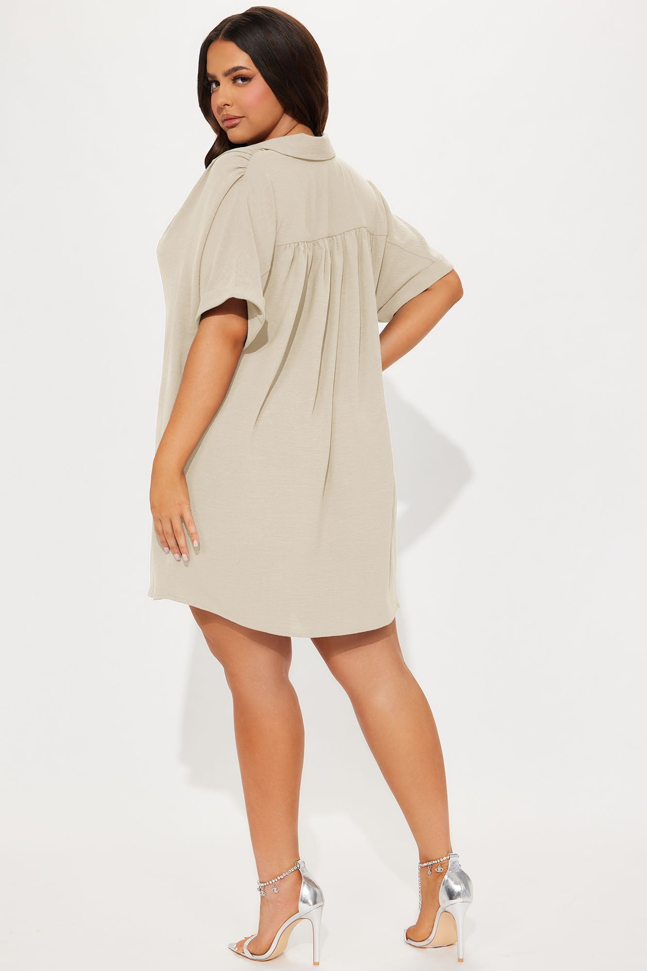 Amelia Mini Shirt Dress - Cream