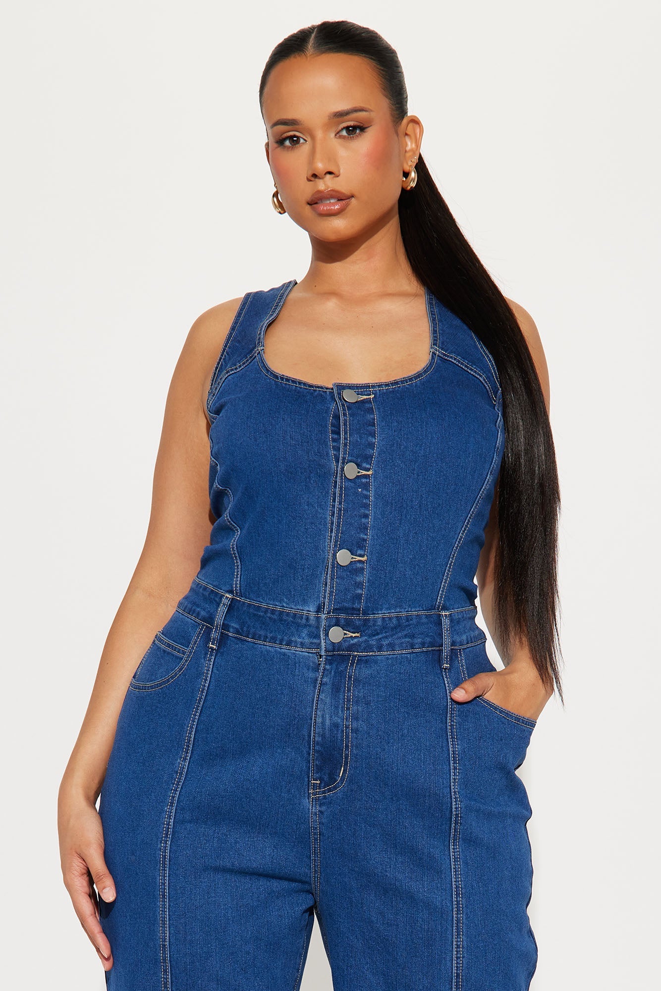 Jane Denim Jumpsuit - Dark Wash