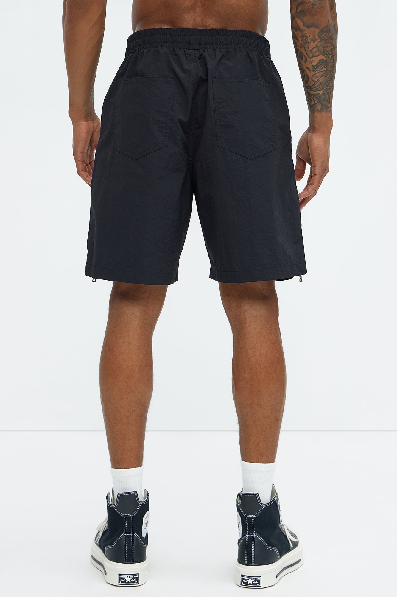 Hardware Relaxed Nylon Shorts - Black