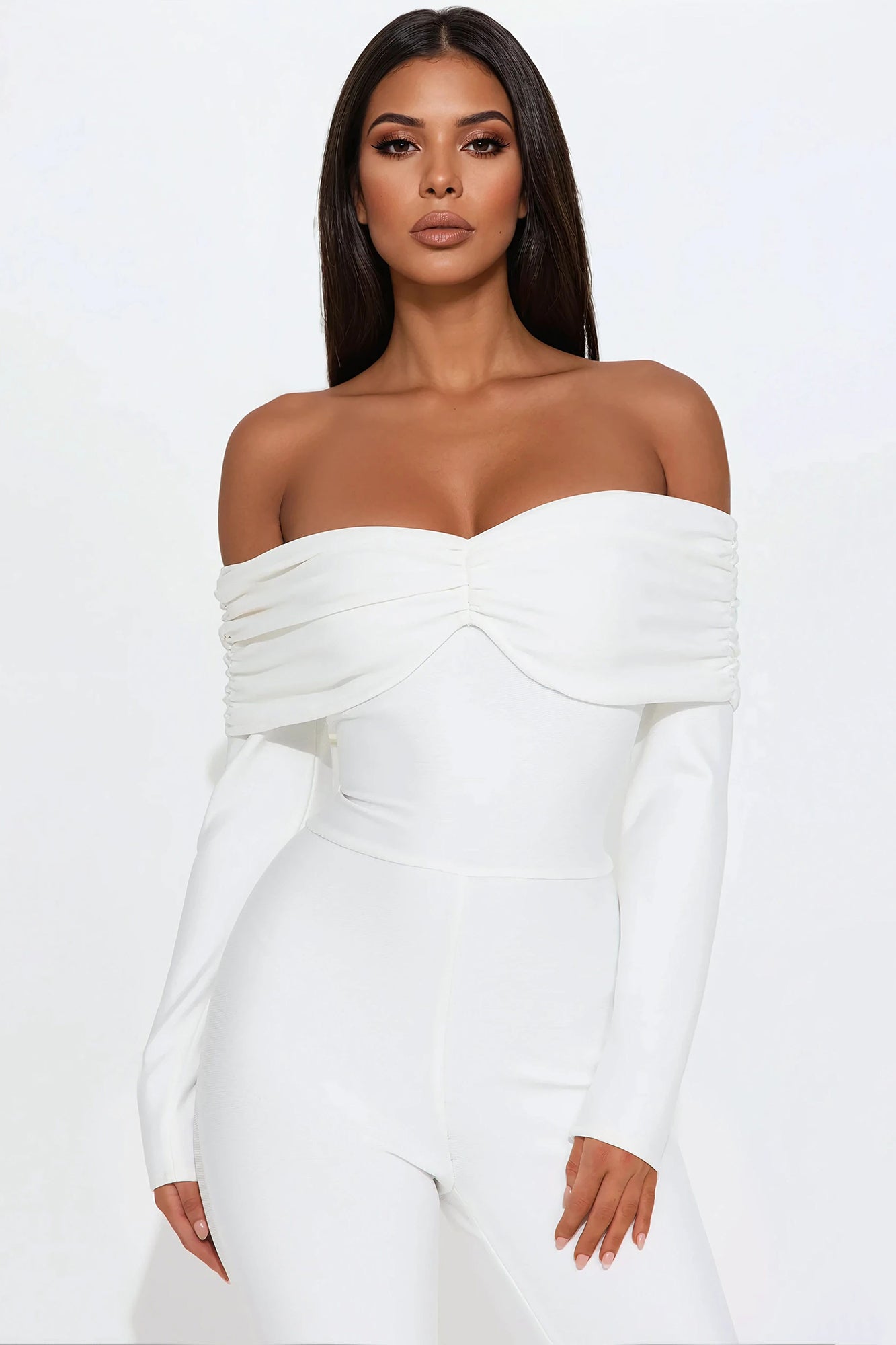 Robin Bandage Jumpsuit - White