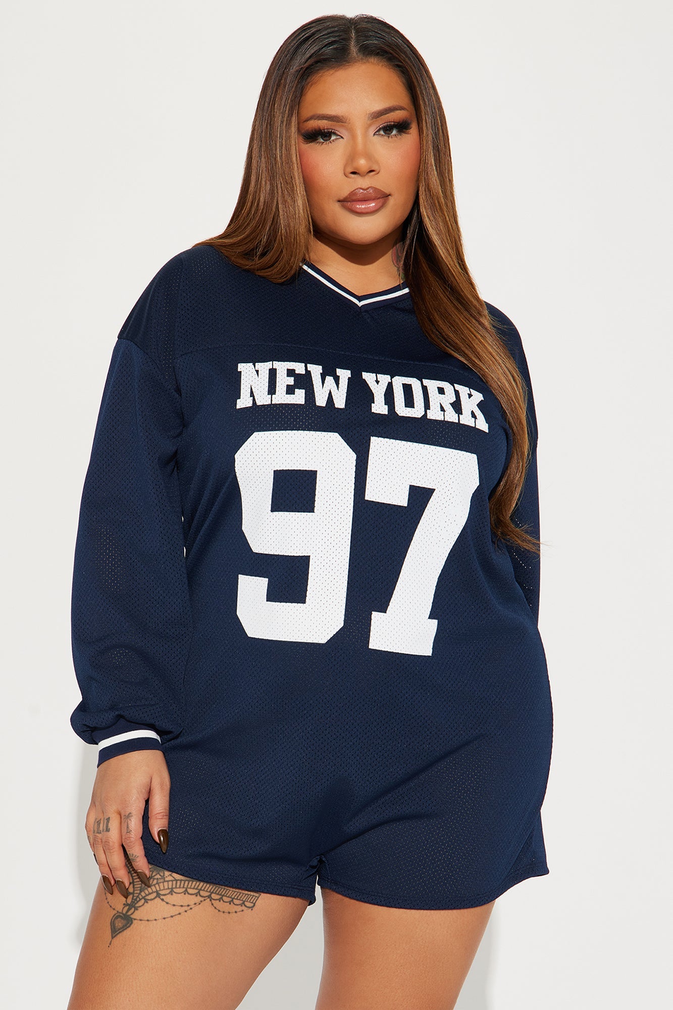 Playing The Field Romper - Navy