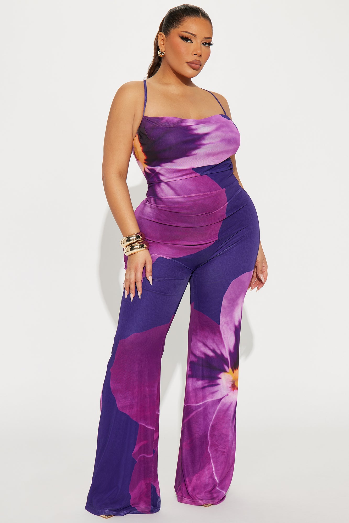 Island Love Mesh Jumpsuit - Purple/combo