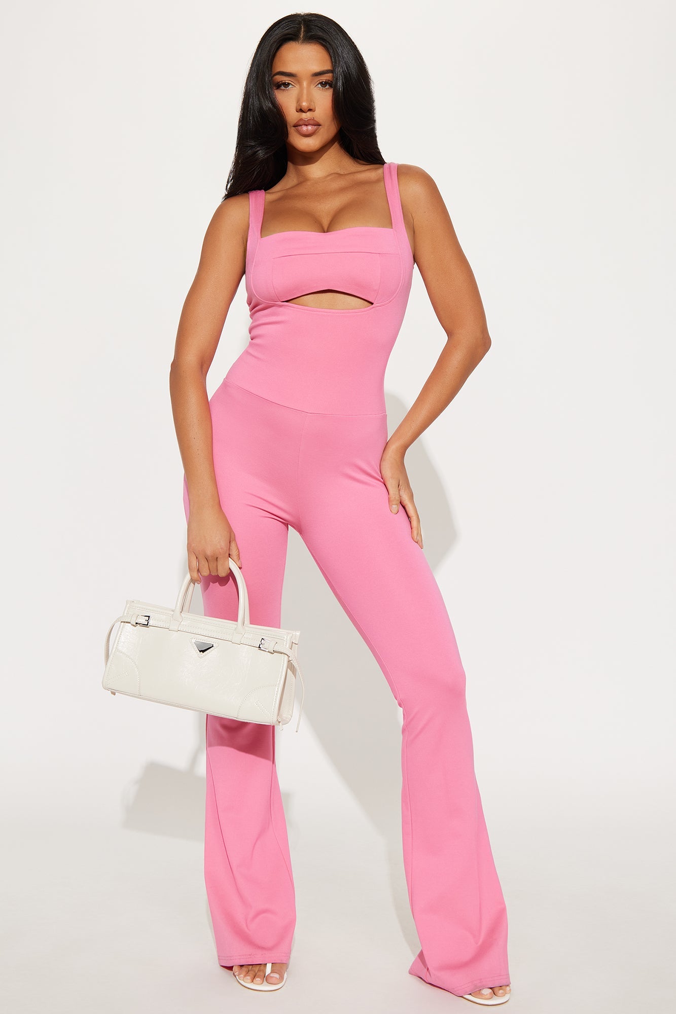 The Mia Sweetheart Ponte Jumpsuit - Pink