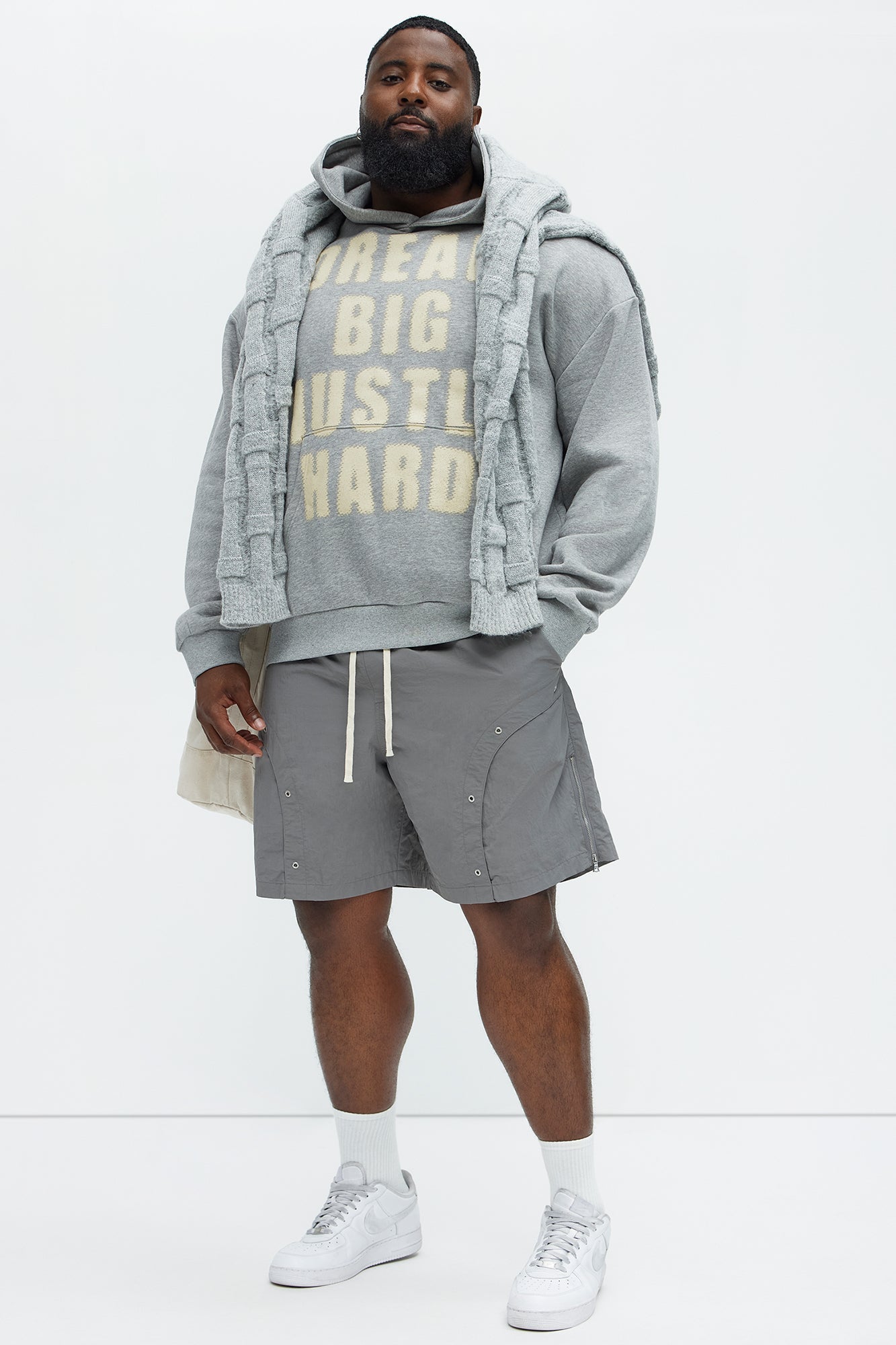 Dream Big Hustle Hard Hoodie - Heather Grey