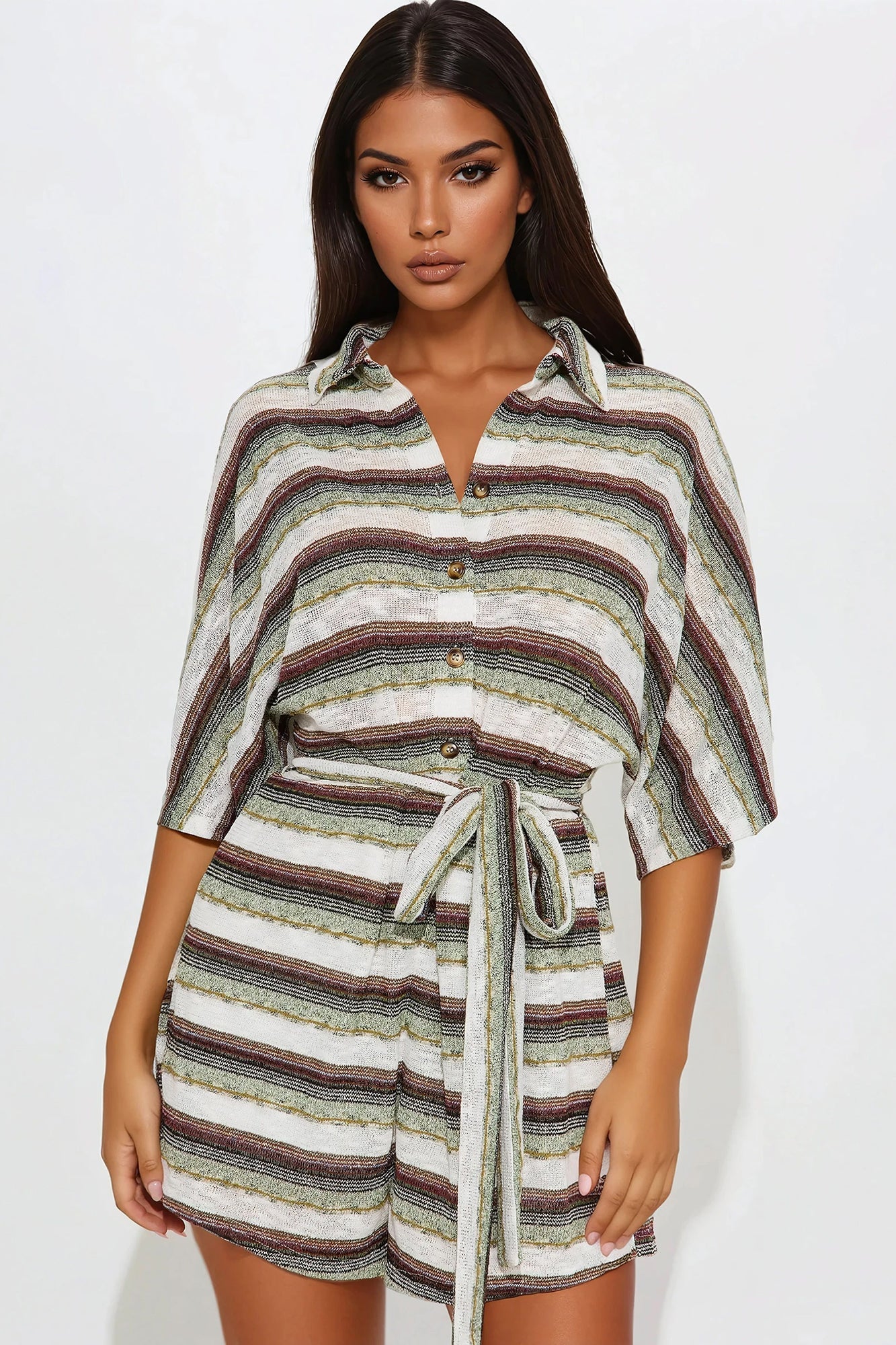 On The Verge Romper - Green/combo