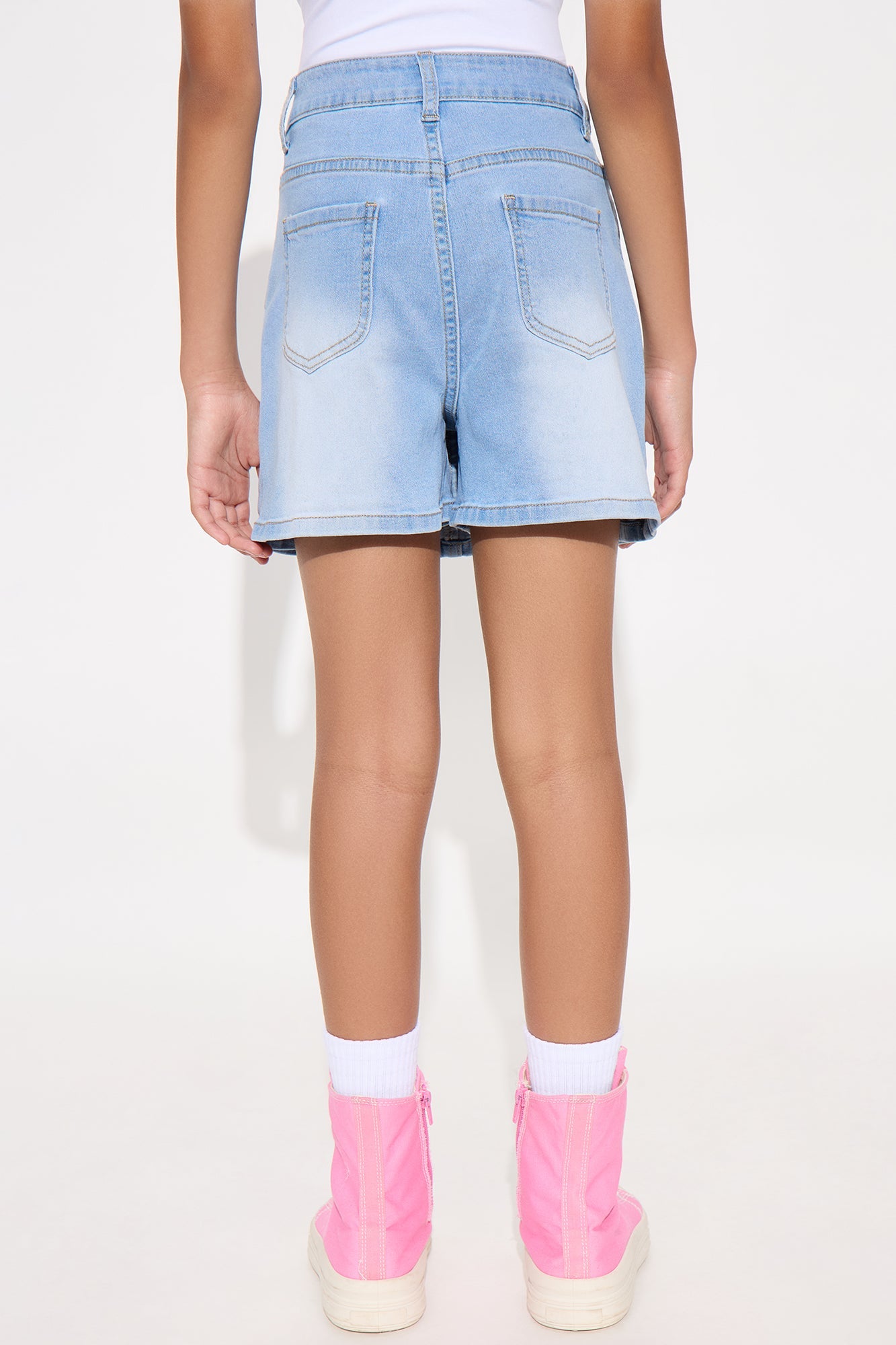Mini Isabelle Bow Skort - Light Wash