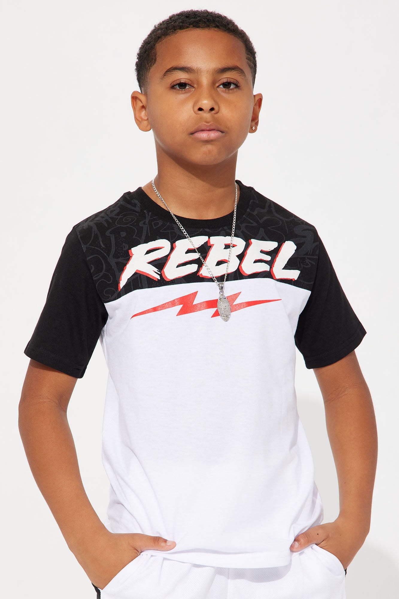 Mini Flashy Rebel Short Set - White/combo