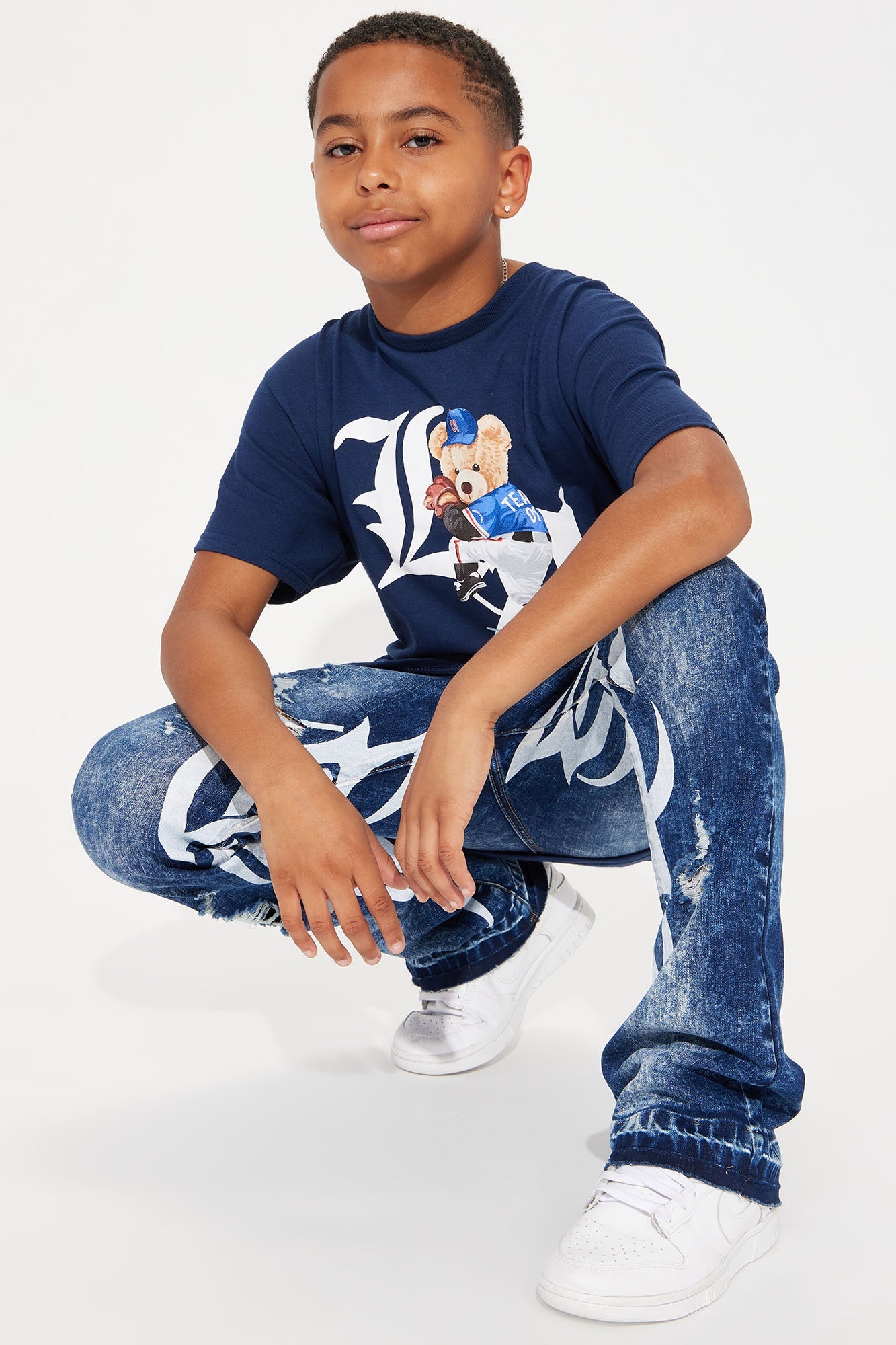 Mini L.A. Teddy Short Sleeve Tee - Navy