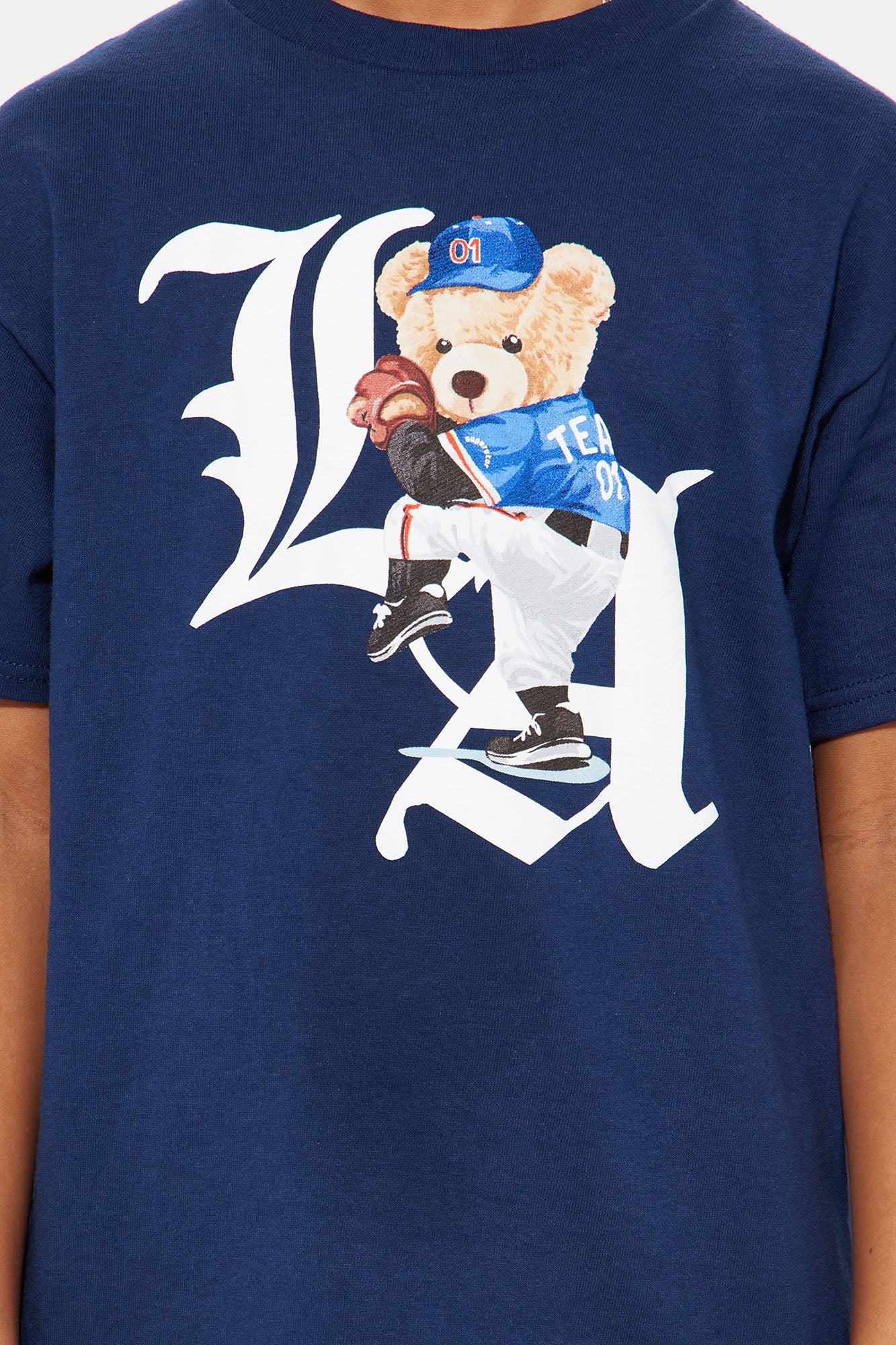 Mini L.A. Teddy Short Sleeve Tee - Navy