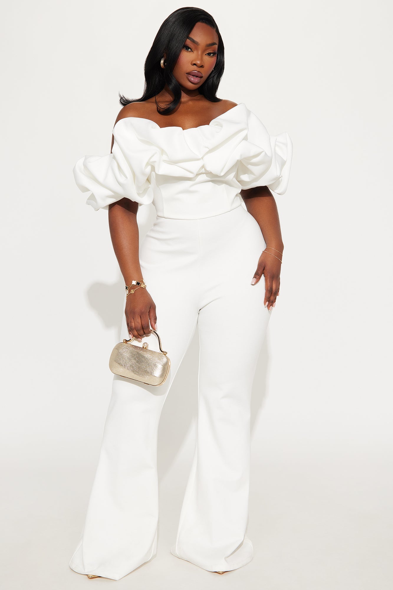 Ruffle Affair Jumpsuit - White