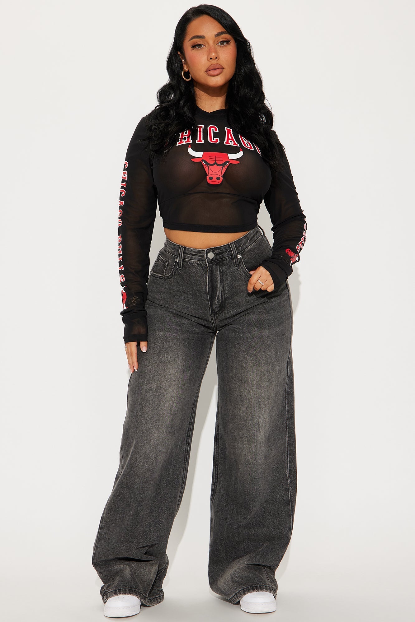Chicago Bulls Half Time Show Crop Top - Black/combo