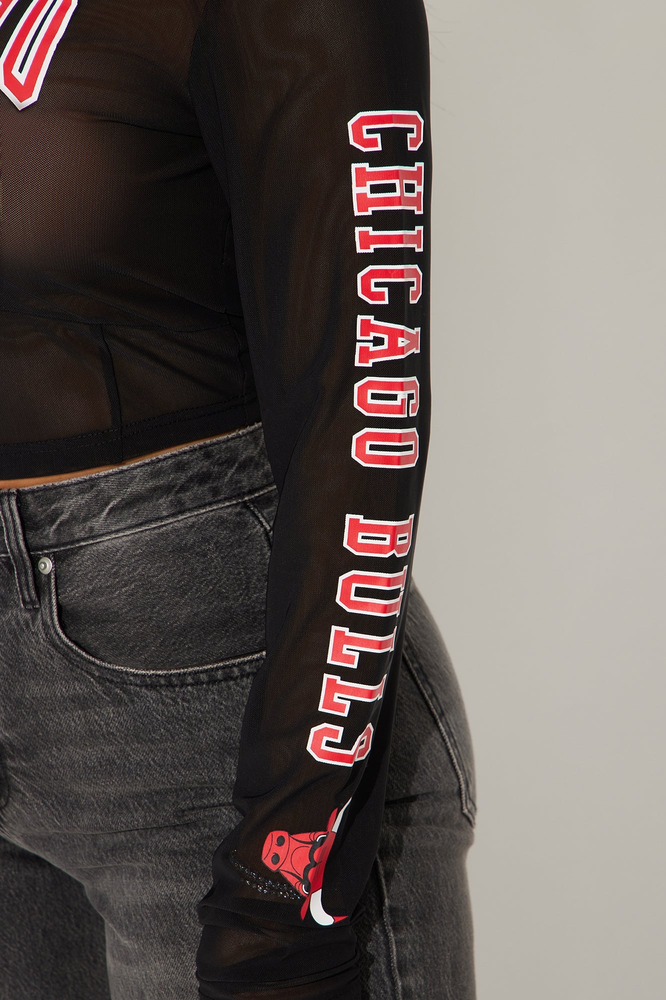 Chicago Bulls Half Time Show Crop Top - Black/combo