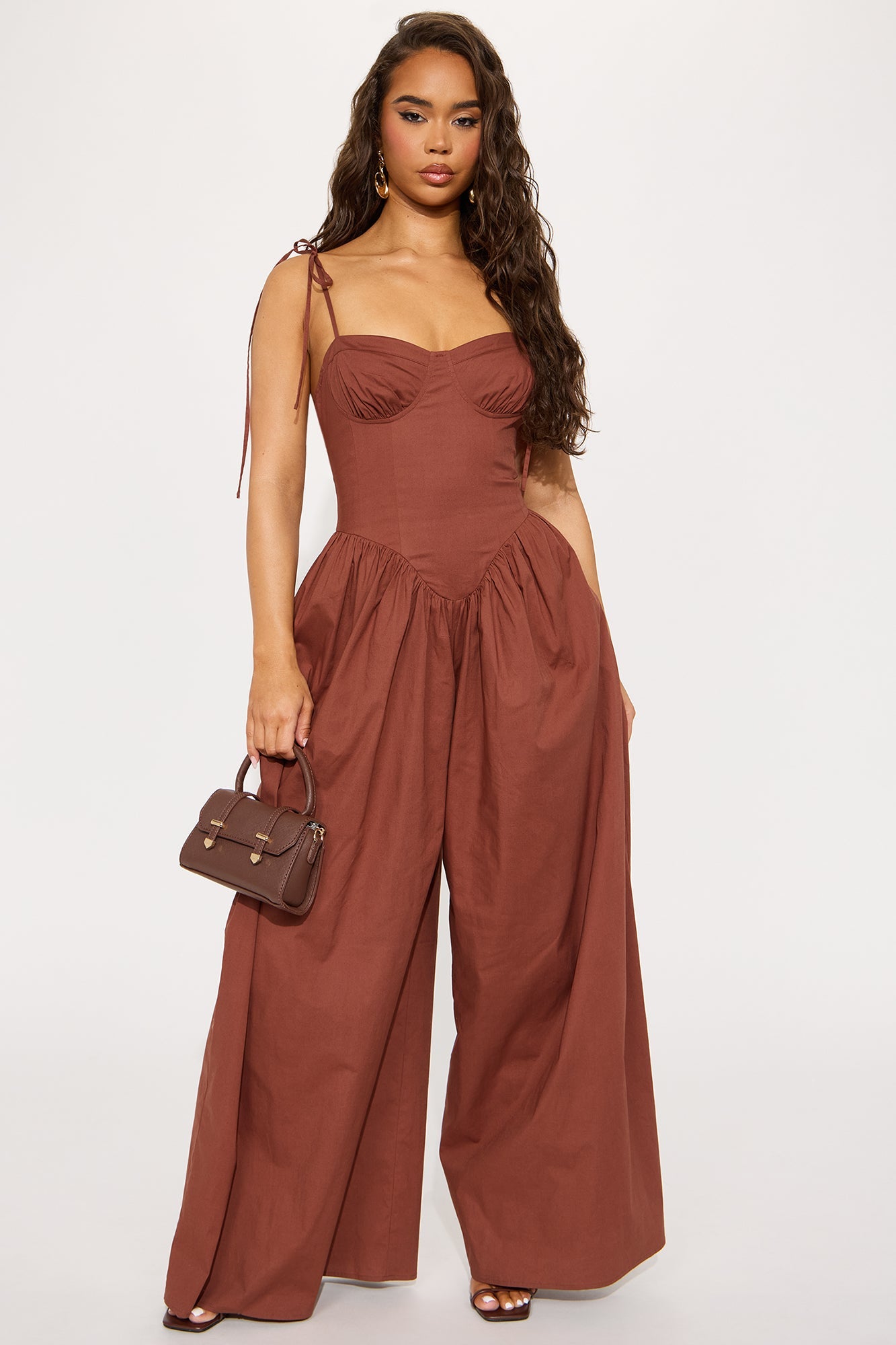 Lighter Than Air Poplin Jumpsuit - Chocolate