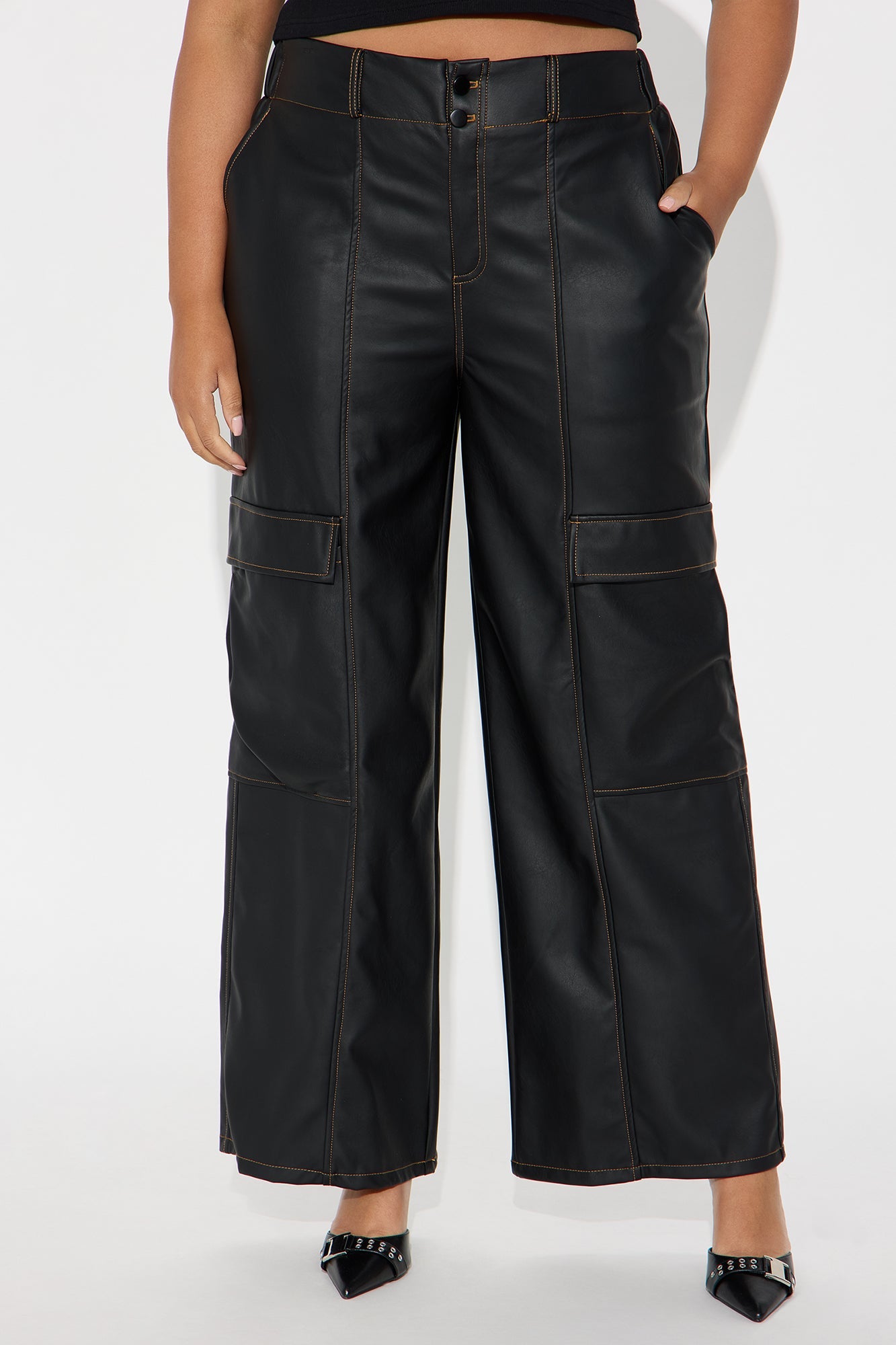 Better Together Faux Leather Pant - Black
