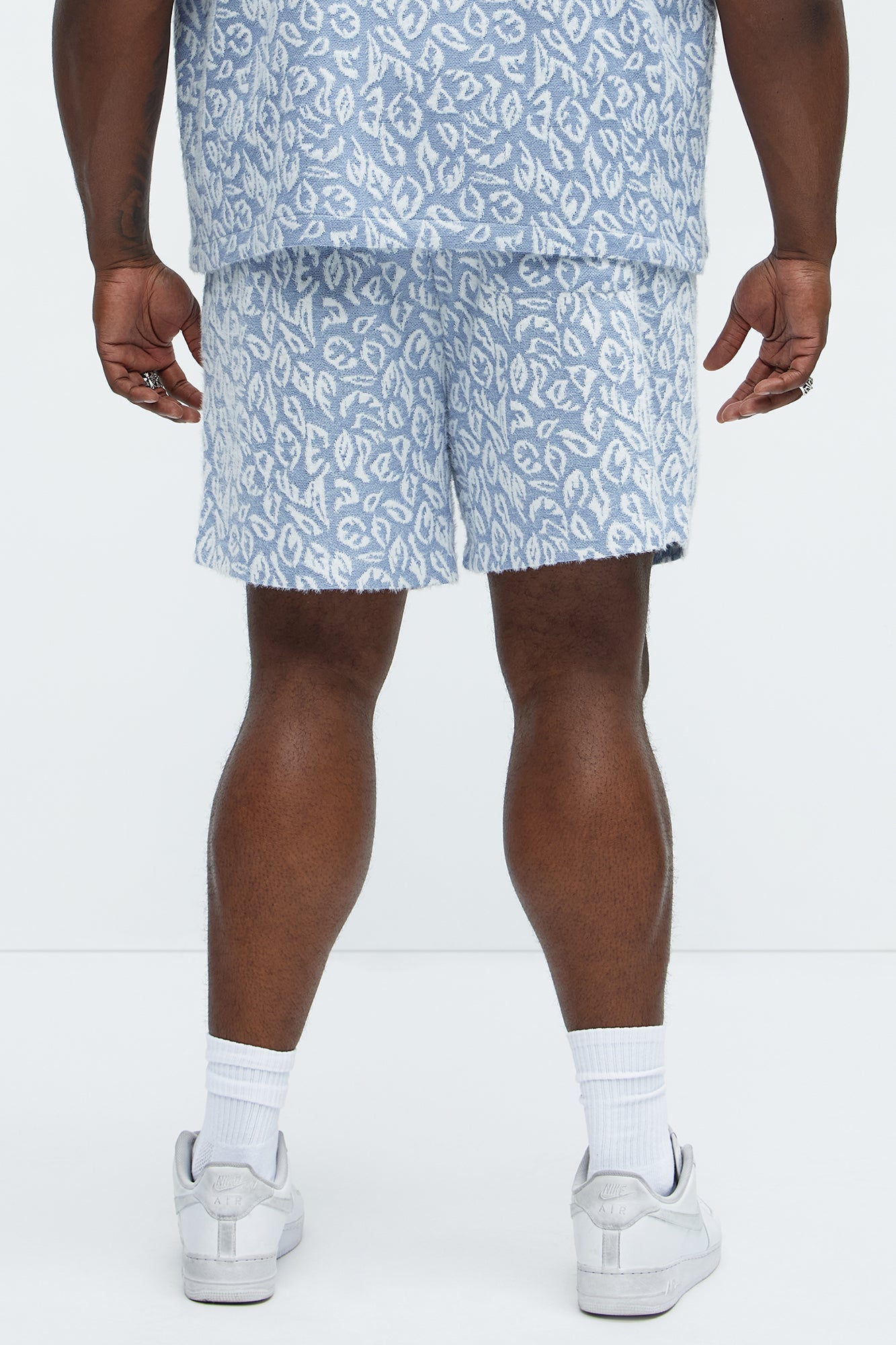 Jacquard Foliage Shorts - Blue/combo
