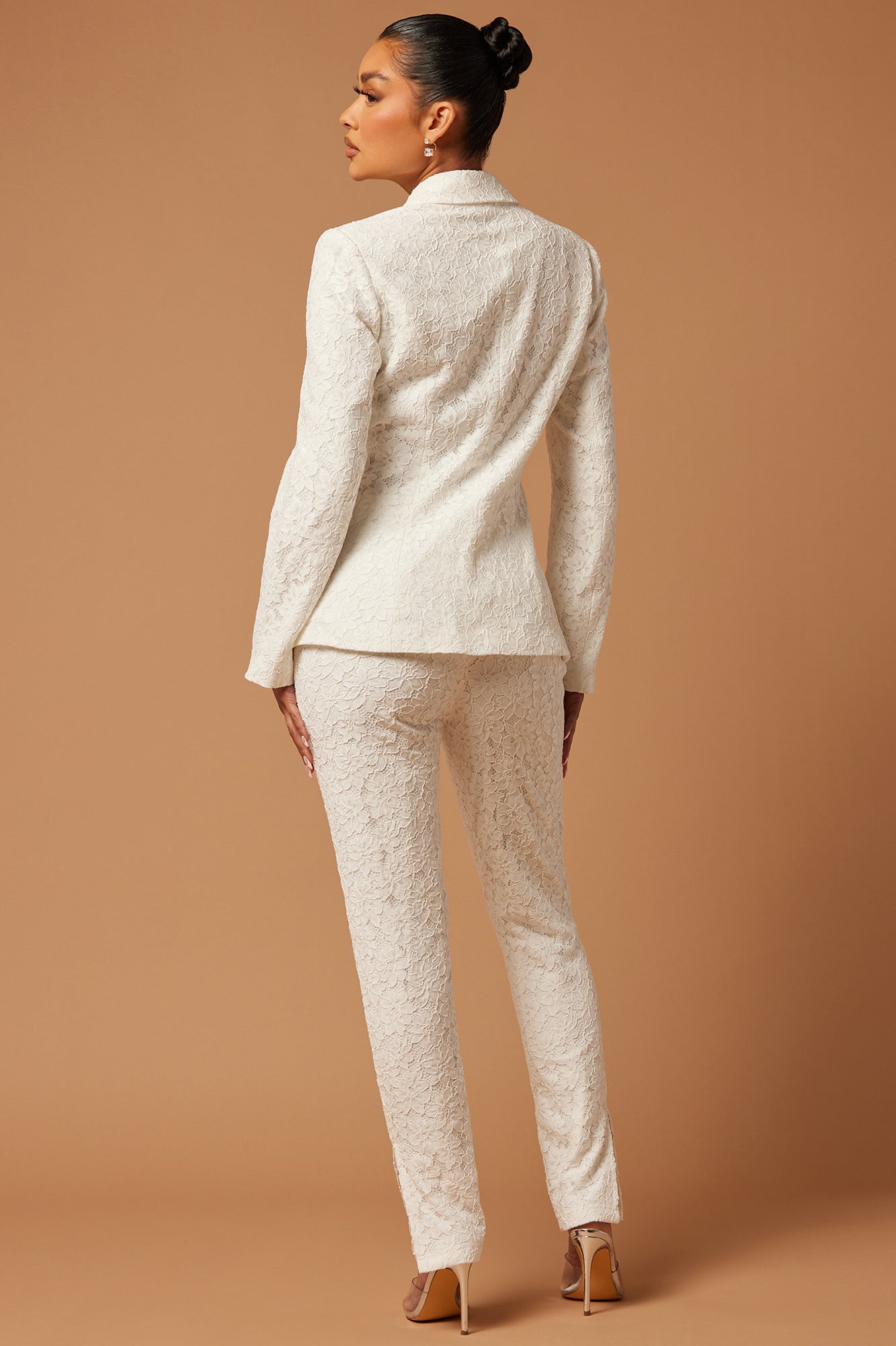 Melanie Lace Pant Set - White