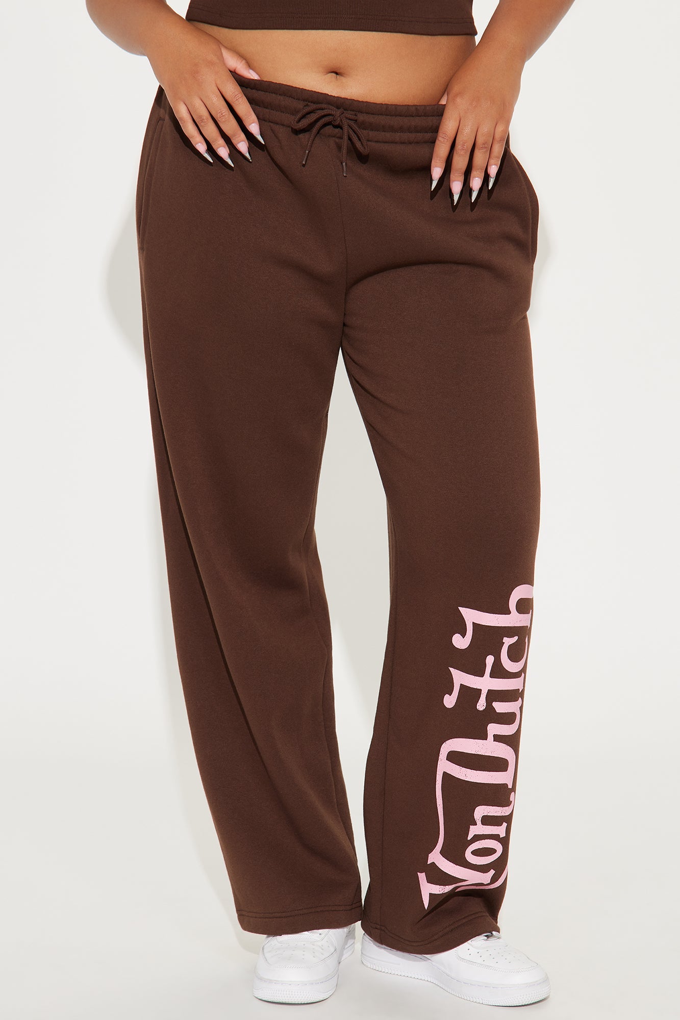 Von Dutch Washed Wide Leg Pant - Brown