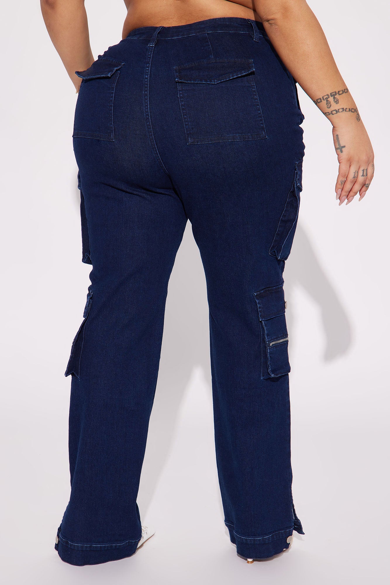 Out Of My Way Stretch Cargo Jean - Dark Wash
